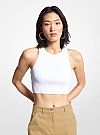 MICHAEL KORS RIBBED RECYCLED VISCOSE BLEND CROPPED TANK TOP