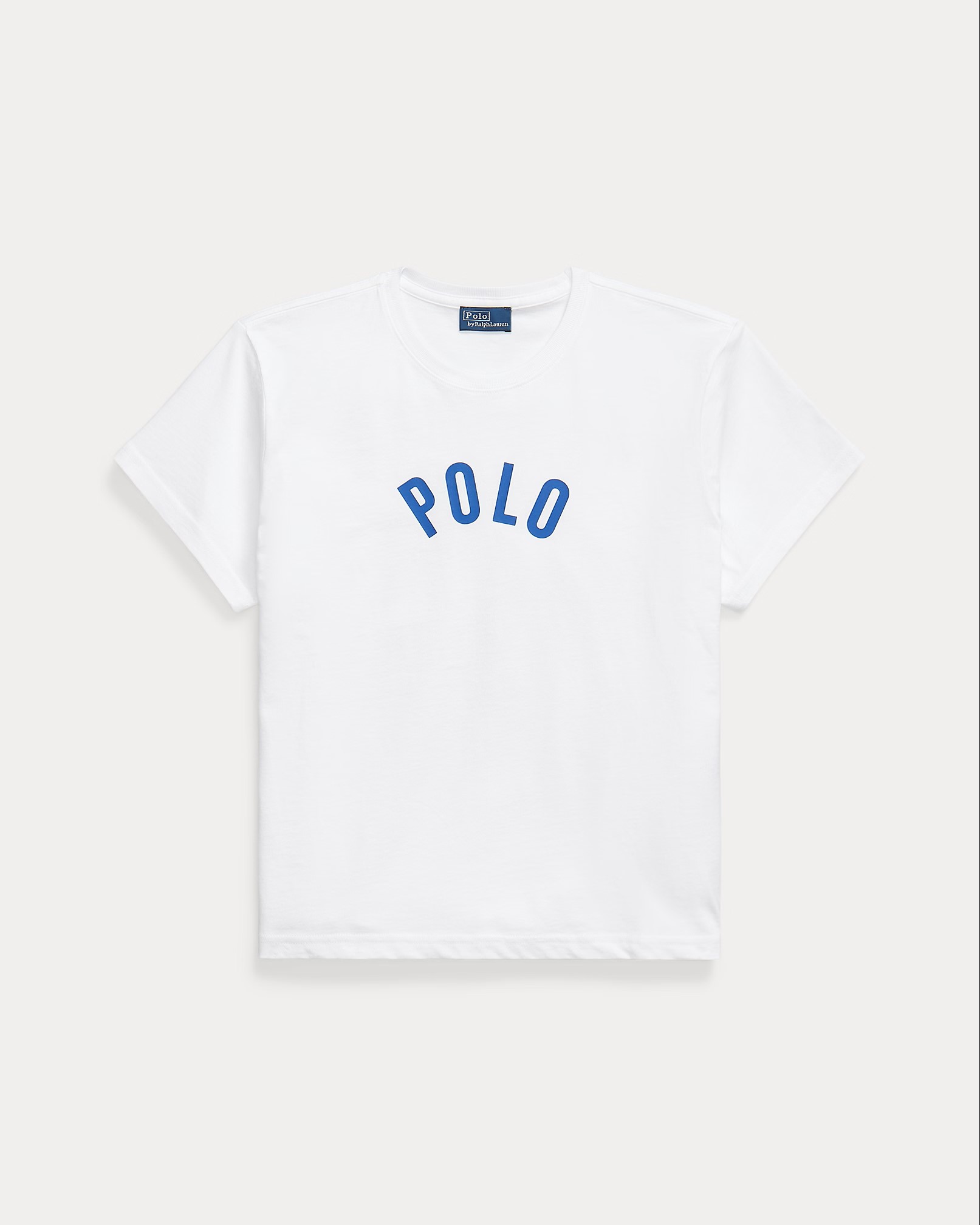POLO RALPH LAUREN CROPPED FITTED LOGO JERSEY T-SHIRT