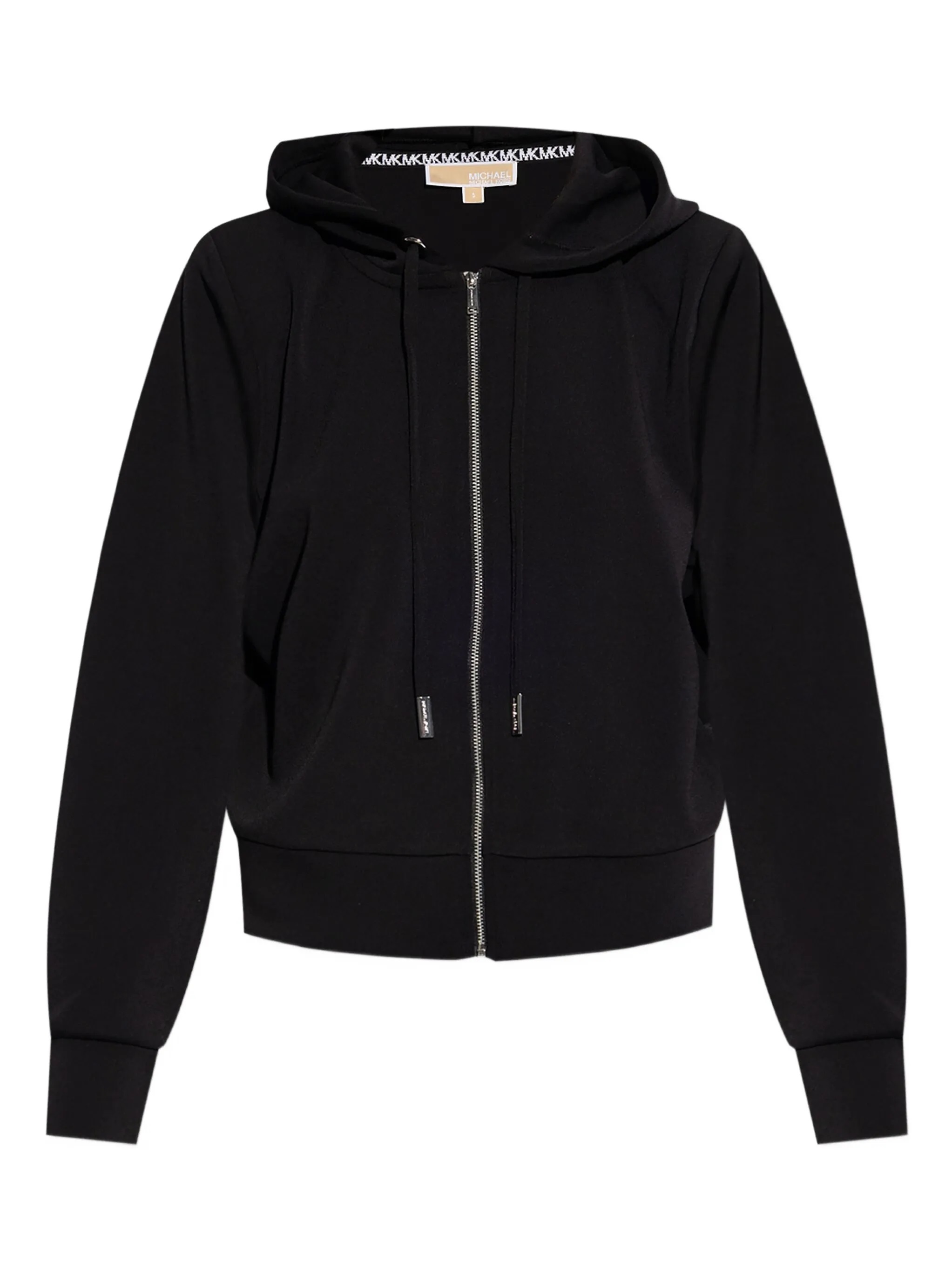 MICHAEL KORS SHOULDER PAD CROPPED ZIP-UP HOODIE