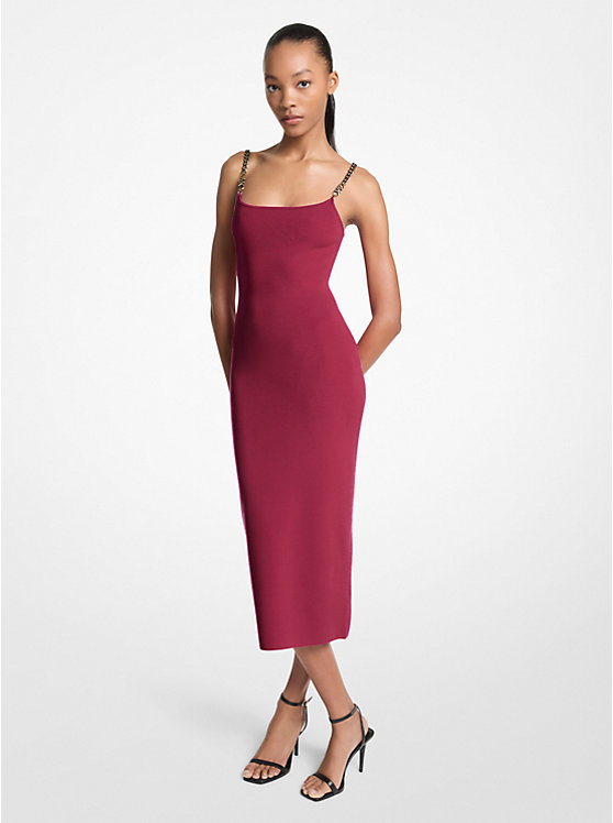 MICHAEL KORS EMBELLISHED VISCOSE BLEND MIDI ΦΟΡΕΜΑ