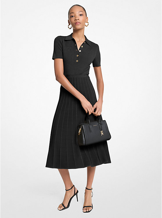 MICHAEL KORS-RIBBED STRETCH KNIT POLO MIDI ΦΟΡΕΜΑ