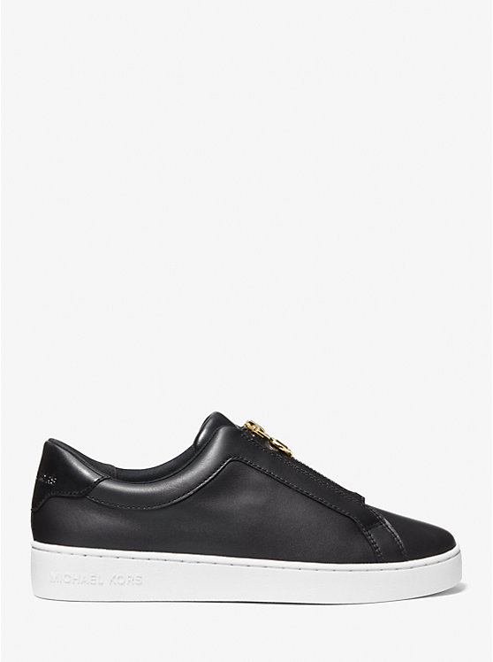 MICHAEL KORS KEATON LEATHER ZIP-UP SNEAKER
