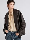 MARELLA MATRAS LEATHER PEA JACKET
