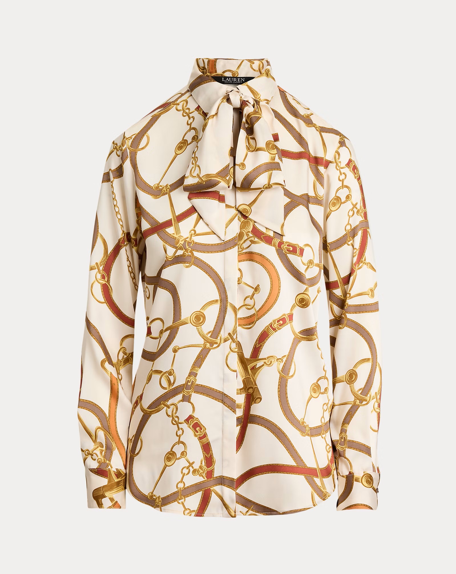 LAUREN RALPH LAUREN CLASSIC FIT PRINT TWILL TIE-NECK ΠΟΥΚΑΜΙΣΟ