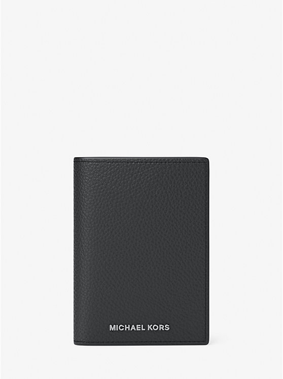 MICHAEL KORS HUDSON PEBBLED LEATHER FOLIO CARD CASE