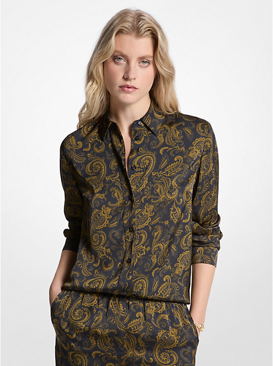 MICHAEL KORS PAISLAY PRINT SATIN PAJAMA ΠΟΥΚΑΜΙΣΟ