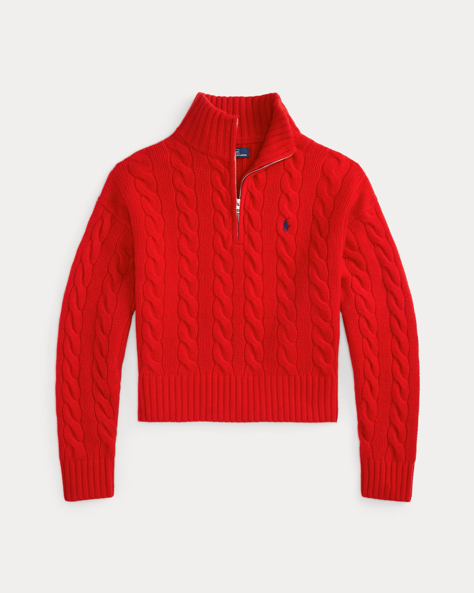 POLO RALPH LAUREN CABLE WOOL-CASHMERE HALF-ZIP ΠΛΕΚΤΟ