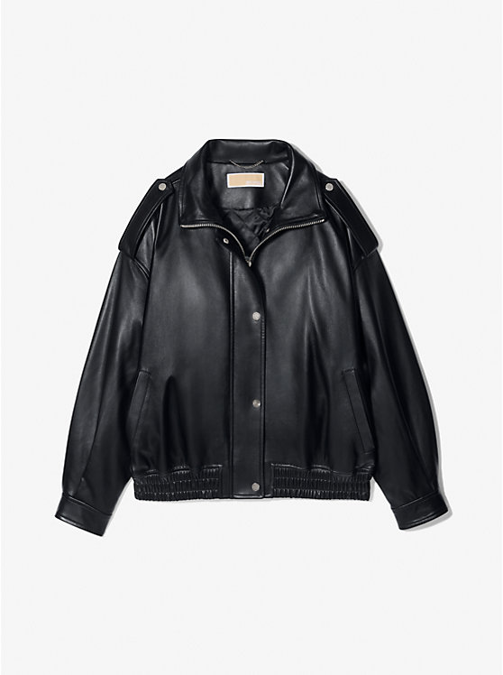 MICHAEL KORS OVERSIZED LEATHER BLOUSON JACKET