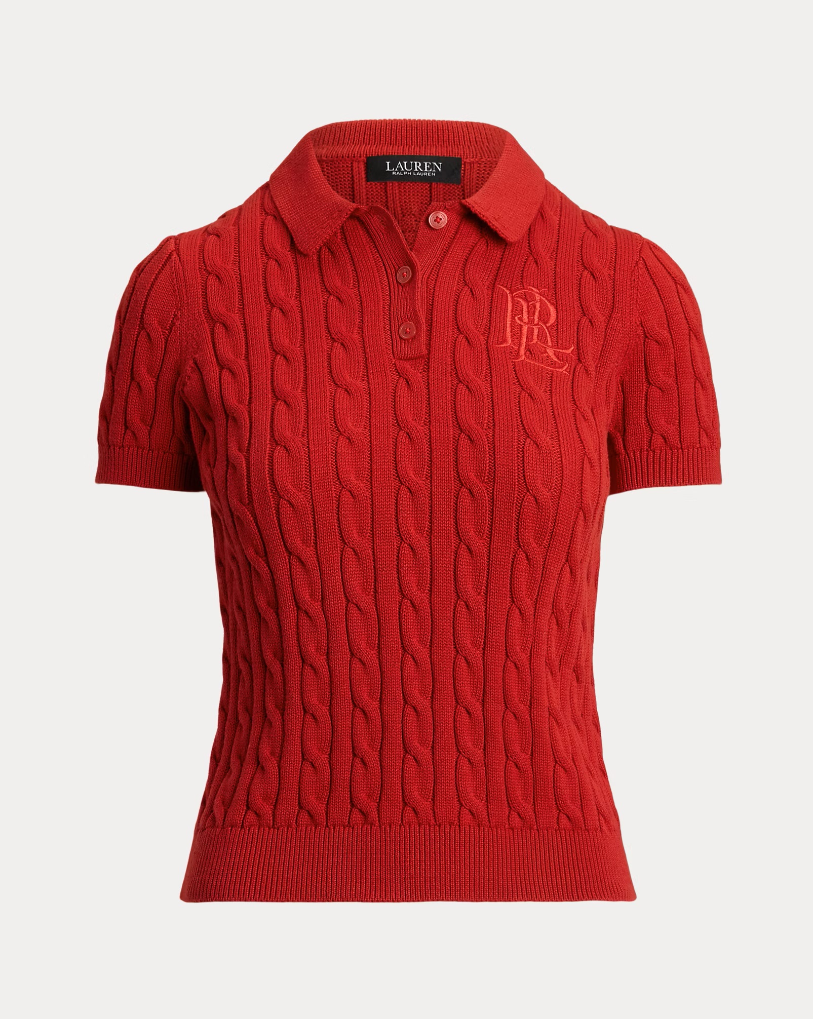 LAUREN RALPH LAUREN CABLE-KNIT COTTON POLO ΠΛΕΚΤΟ