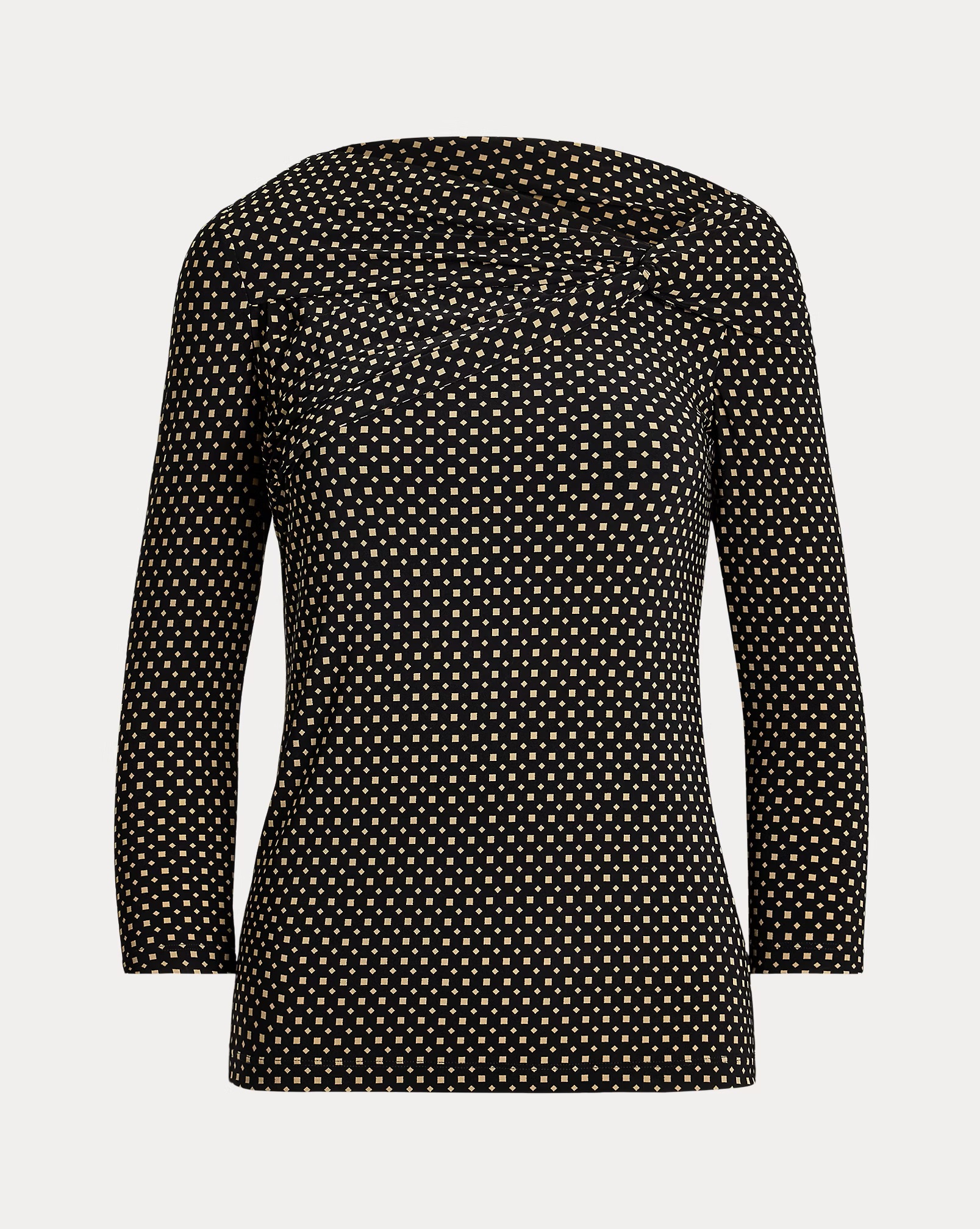 LAUREN RALPH LAUREN GEO-PRINT JERSEY OFF-THE-SHOULDER TOP