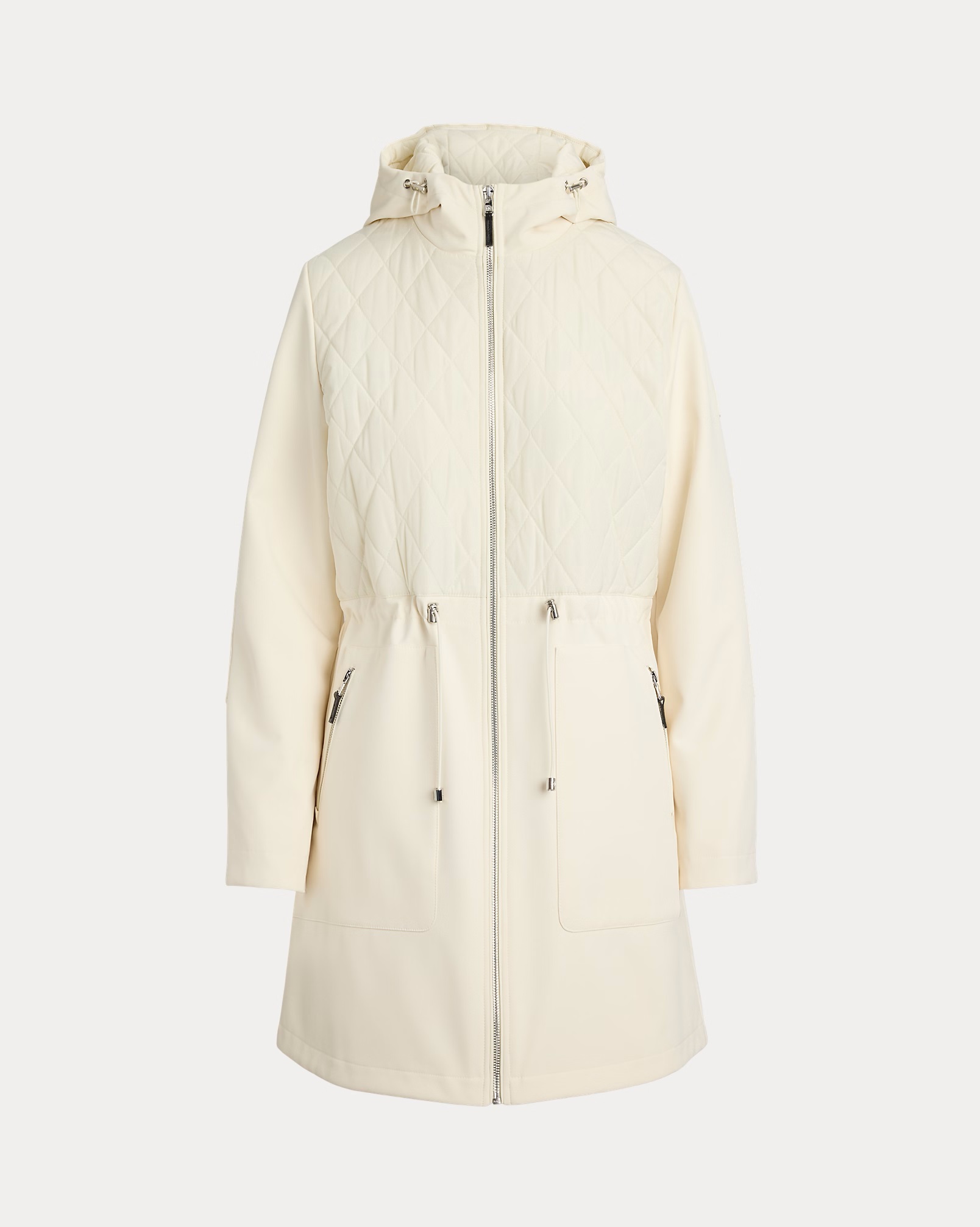 LAUREN RALPF LAUREN HOODEDD DIAMOND-QUITTED MOCKNECK JACKET