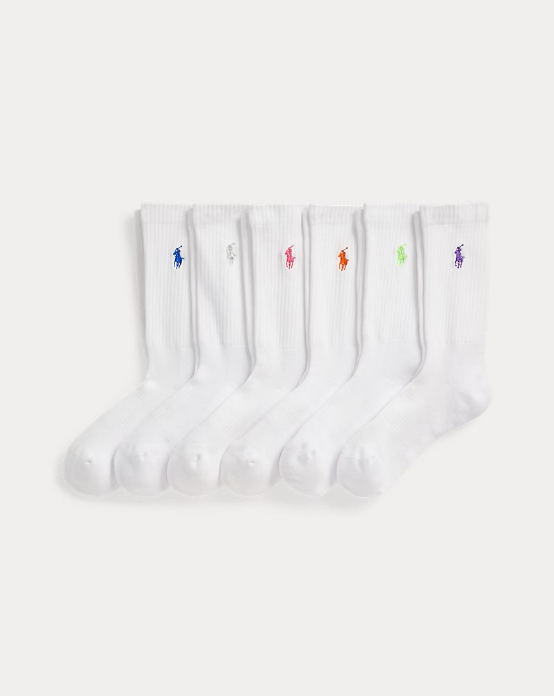 POLO RALPH LAUREN EMBROIDERED PONY CREW 6-PACK ΚΑΛΤΣΕΣ