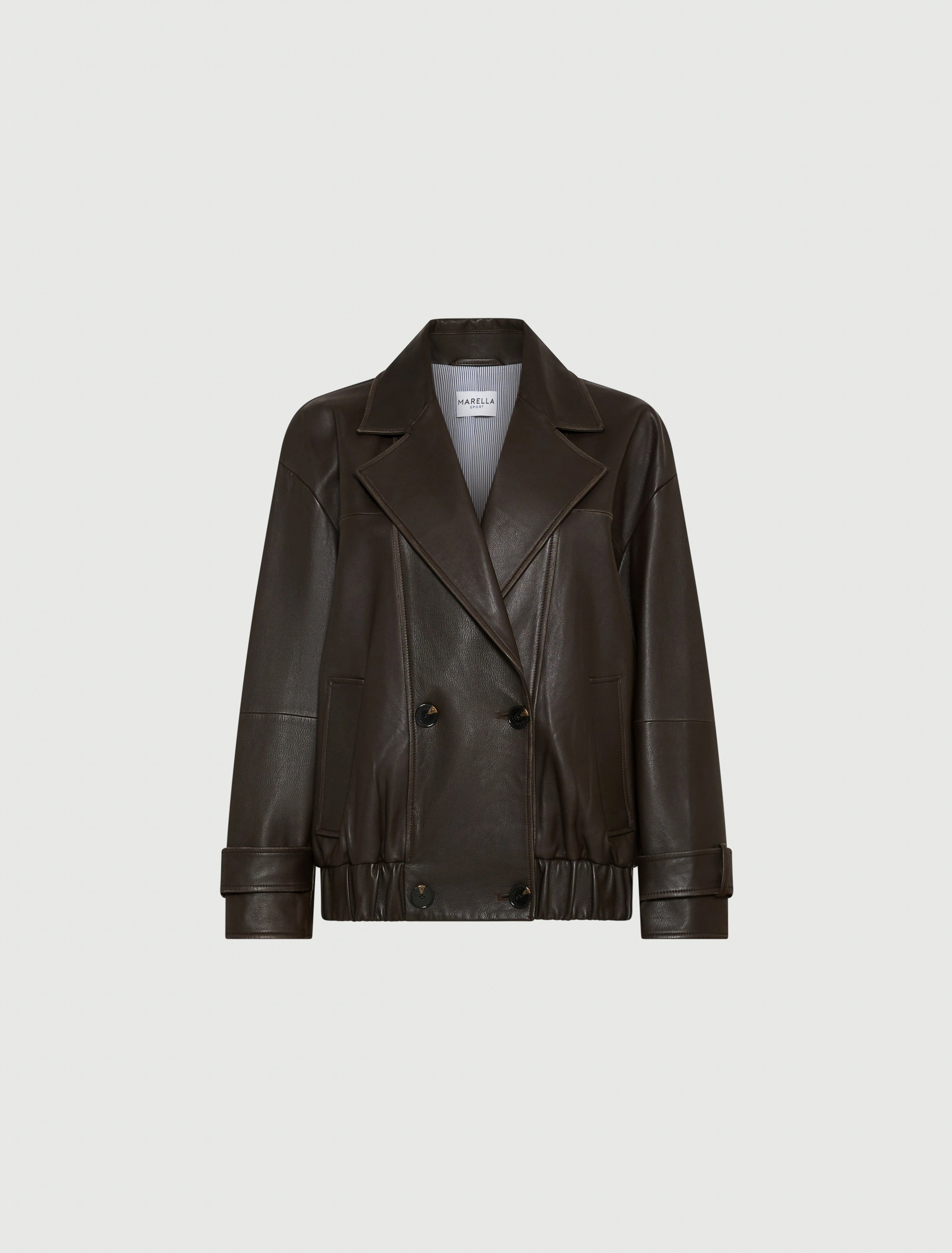 MARELLA MATRAS LEATHER PEA JACKET