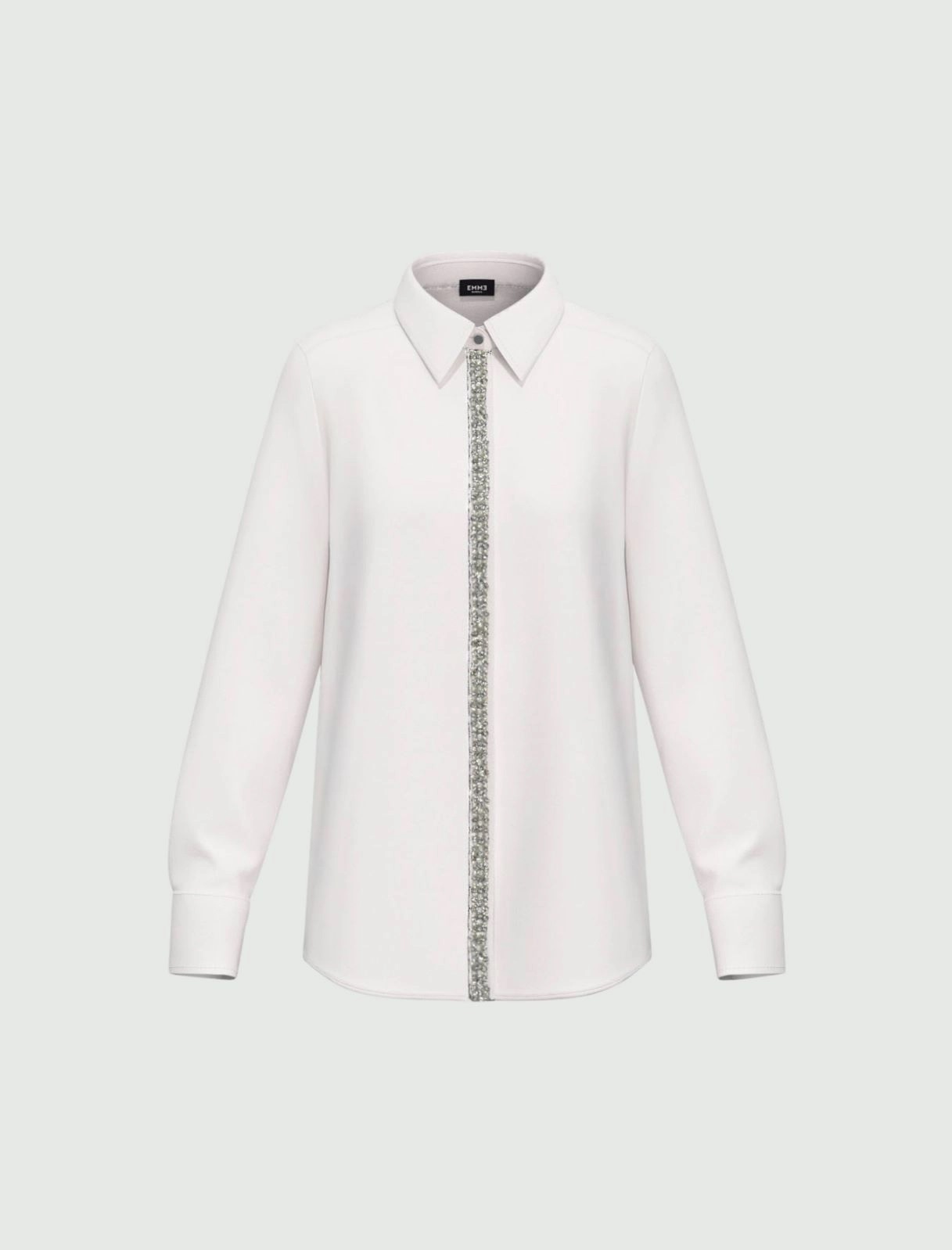 EMME MARELLA VALDA POPLIN SHIRT WITH PEARL AND RHINESTONE DETAIL ΠΟΥΚΑΜΙΣΟ