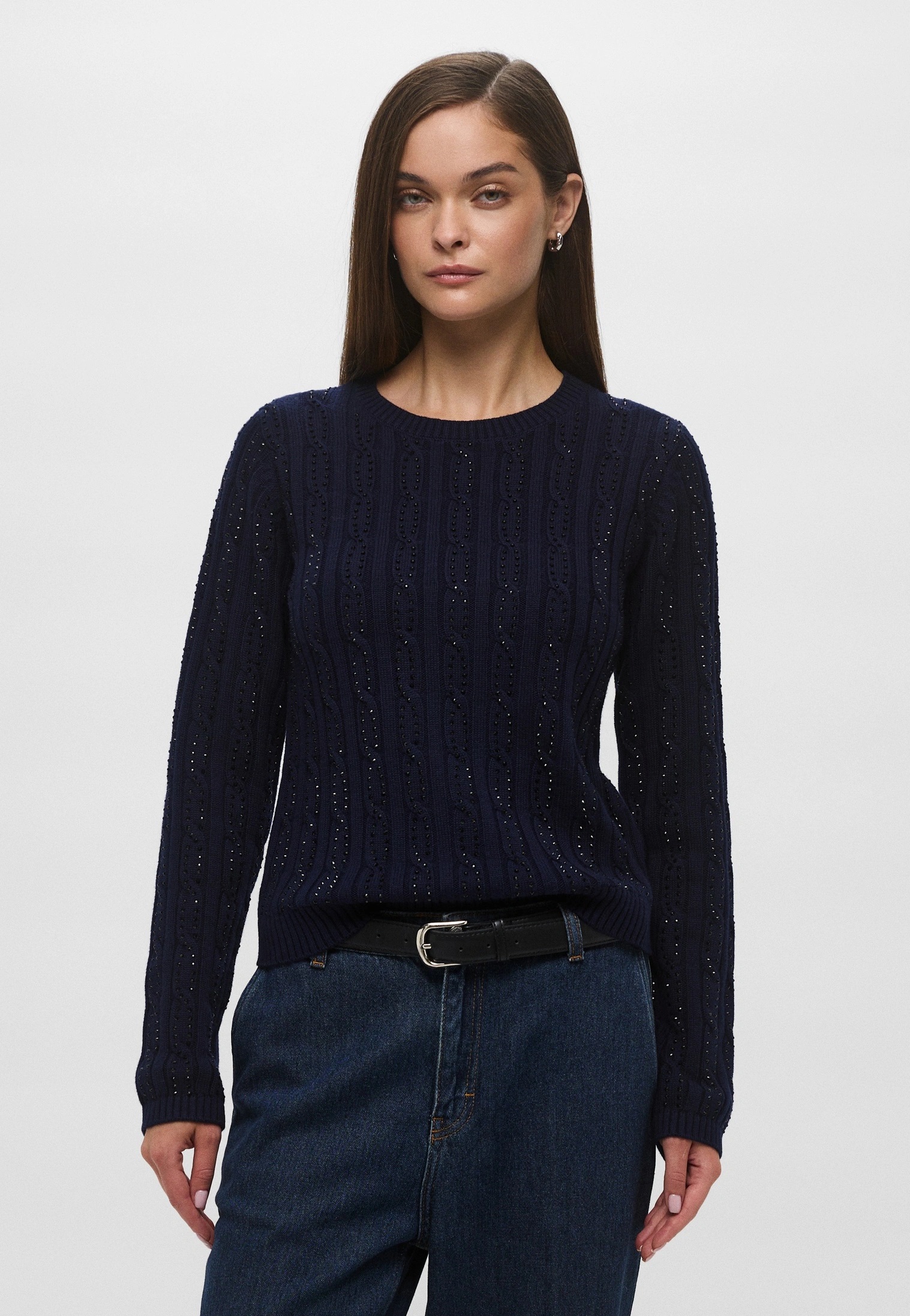MARELLA CALIBRI CABLE-KNIT CRYSTAL ΠΛΕΚΤΟ