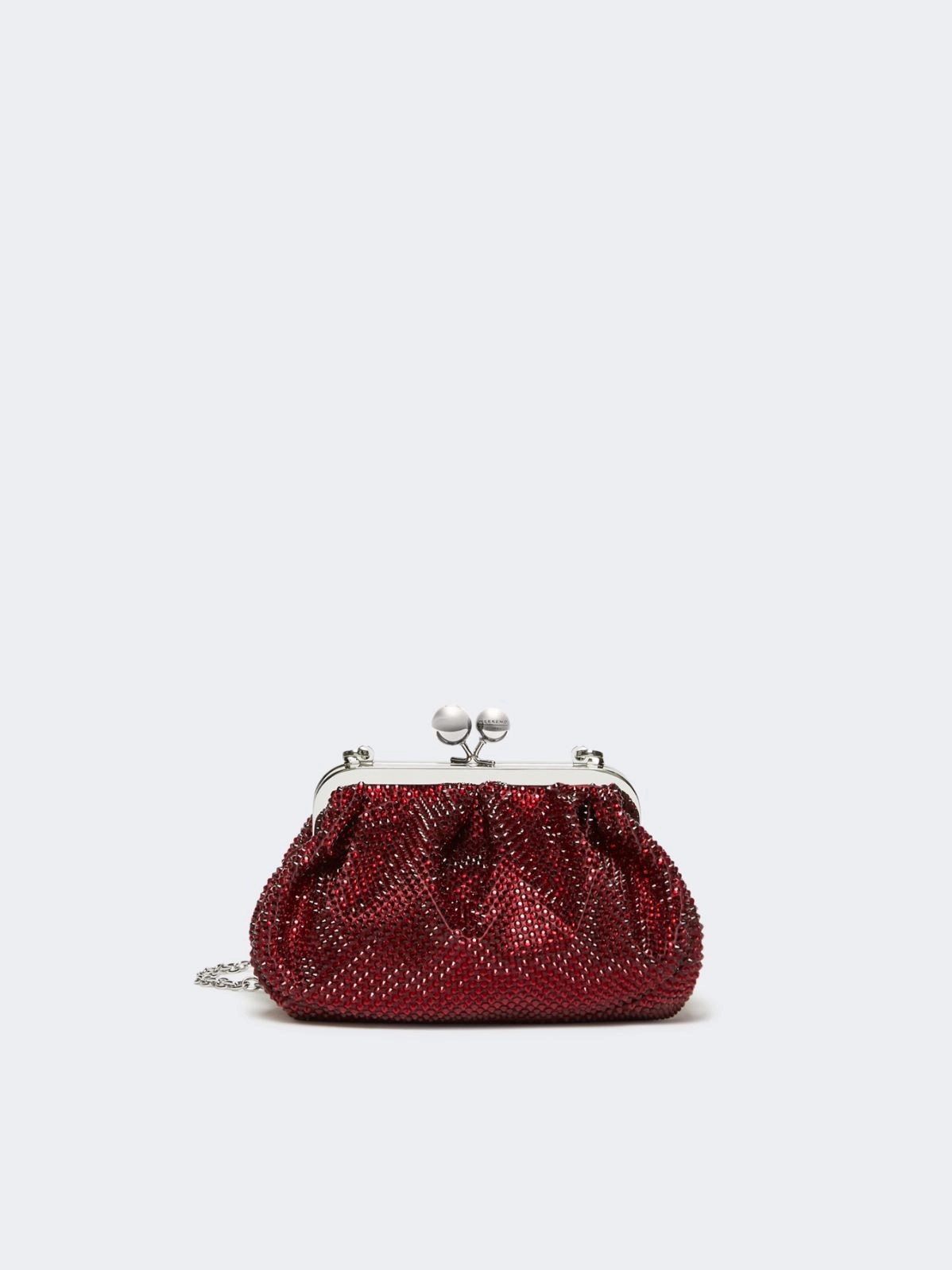 WEEKEND MAX MARA EMY SMALL IN SATIN WITH RHINESTONES PASTICCINO ΤΣΑΝΤΑ