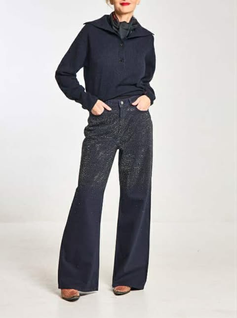 MARELLA WLEG3 FLARED CRYSTAL JEANS