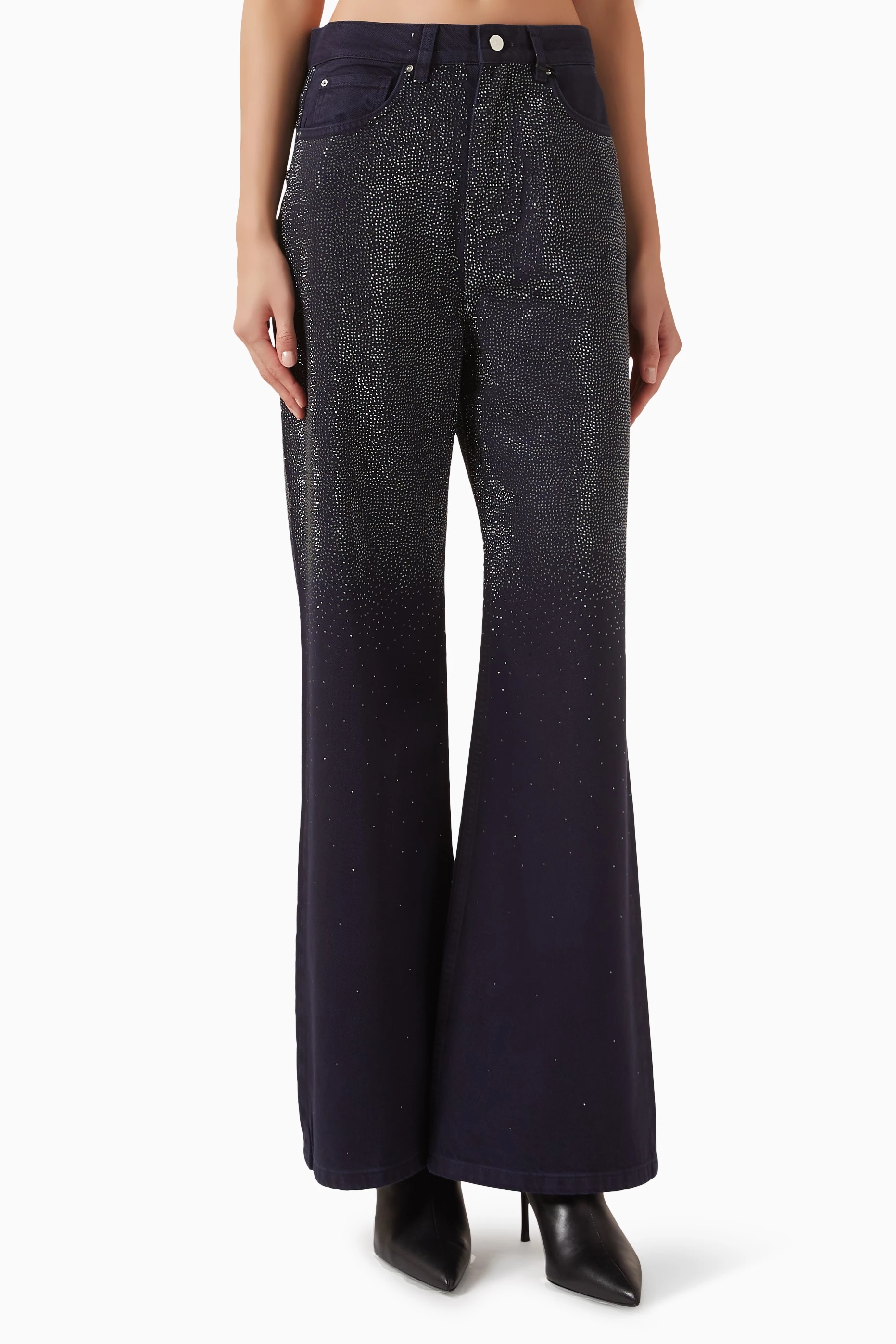 MARELLA WLEG3 FLARED CRYSTAL JEANS