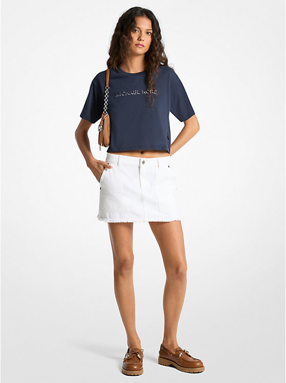 MICHAEL KORS LOGO EMBOSSED COTTON T-SHIRT