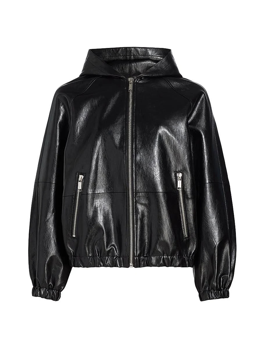 MICHAEL KORS COATED VISCOSE HOODED BOMBER JACKET
