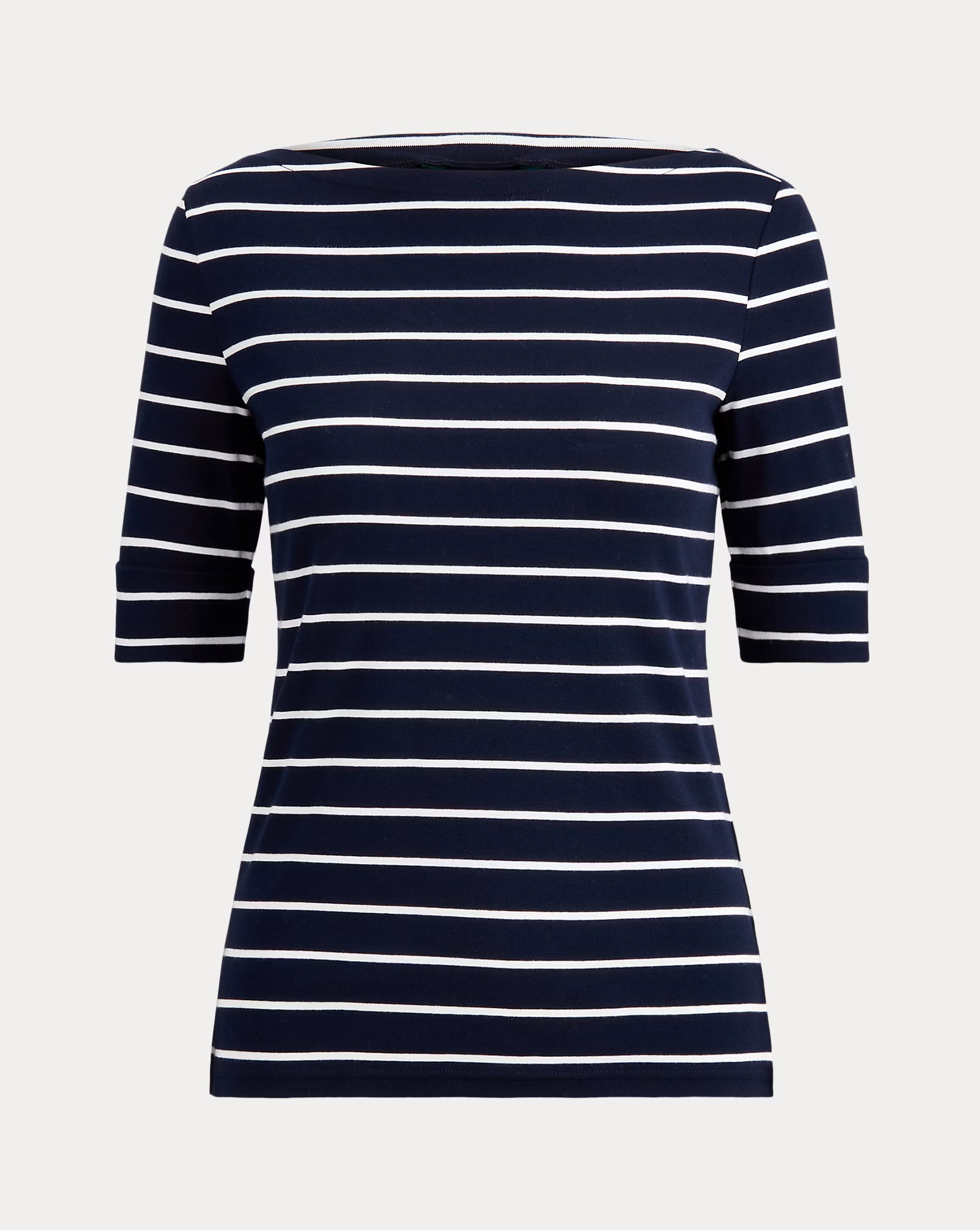 LAUREN RALPH LAUREN JUDY STRIPED STRETCH COTTON BOATNECK ΜΠΛΟΥΖΑ 