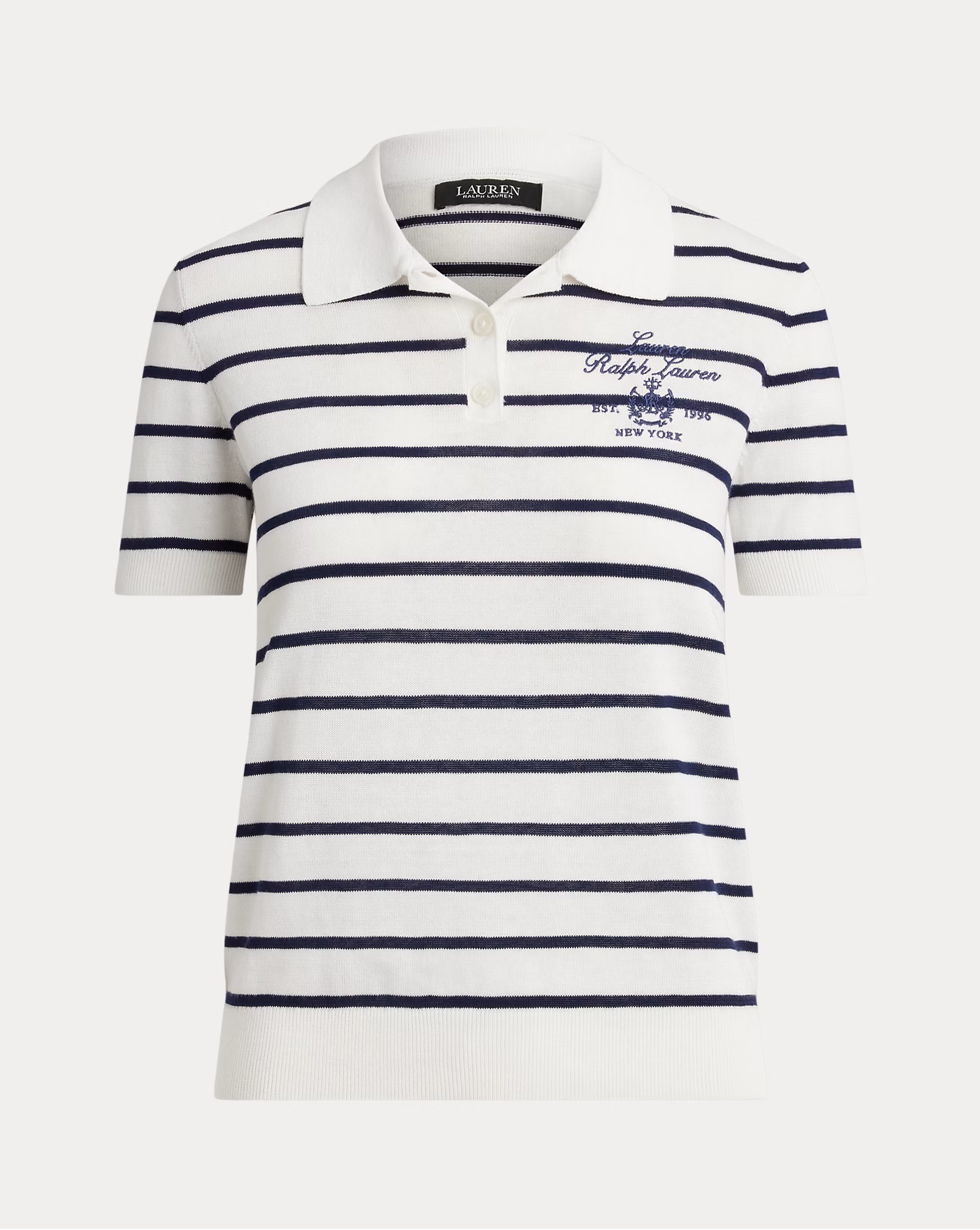 LAUREN RALPH LAUREN STRIPED COTTON-BLEND POLO ΠΛΕΚΤΟ