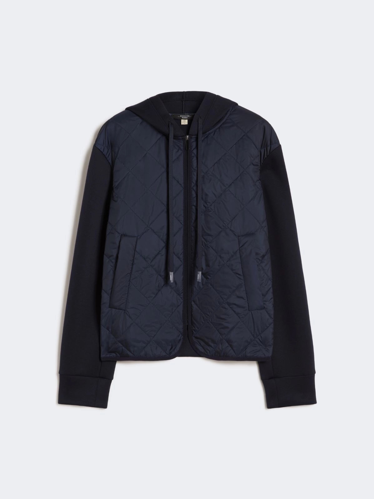 WEEKEND MAX MARA WKDEDITO PADDED HOODED JACKET IN WATER REPELLENT CANVAS AND JERSEY