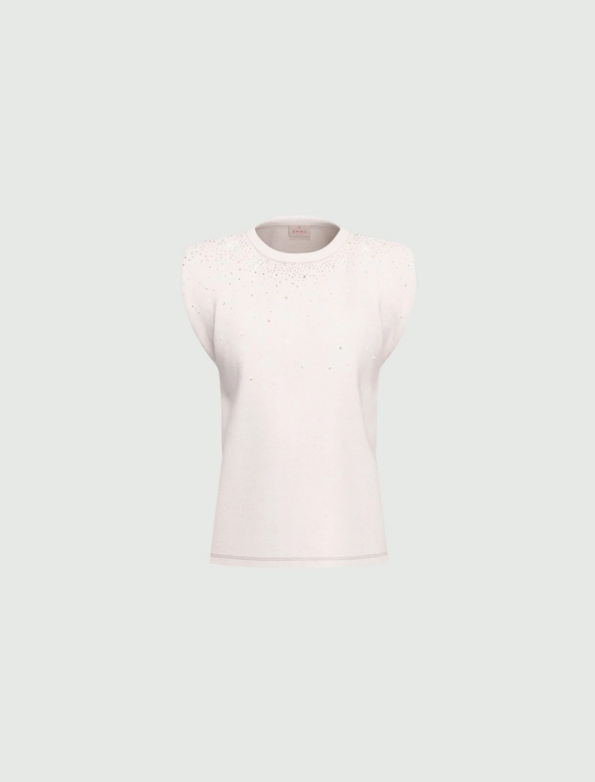 EMME EMMUTOPIA CRYSTAL ADORNED SLEEVLESS T-SHIRT