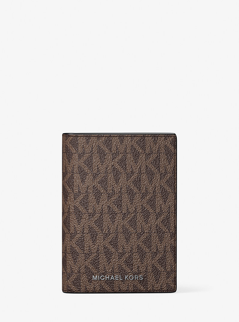MICHAEL KORS MENS HUDSON SIGNATURE LOGO BI-FOLD CARD CASE