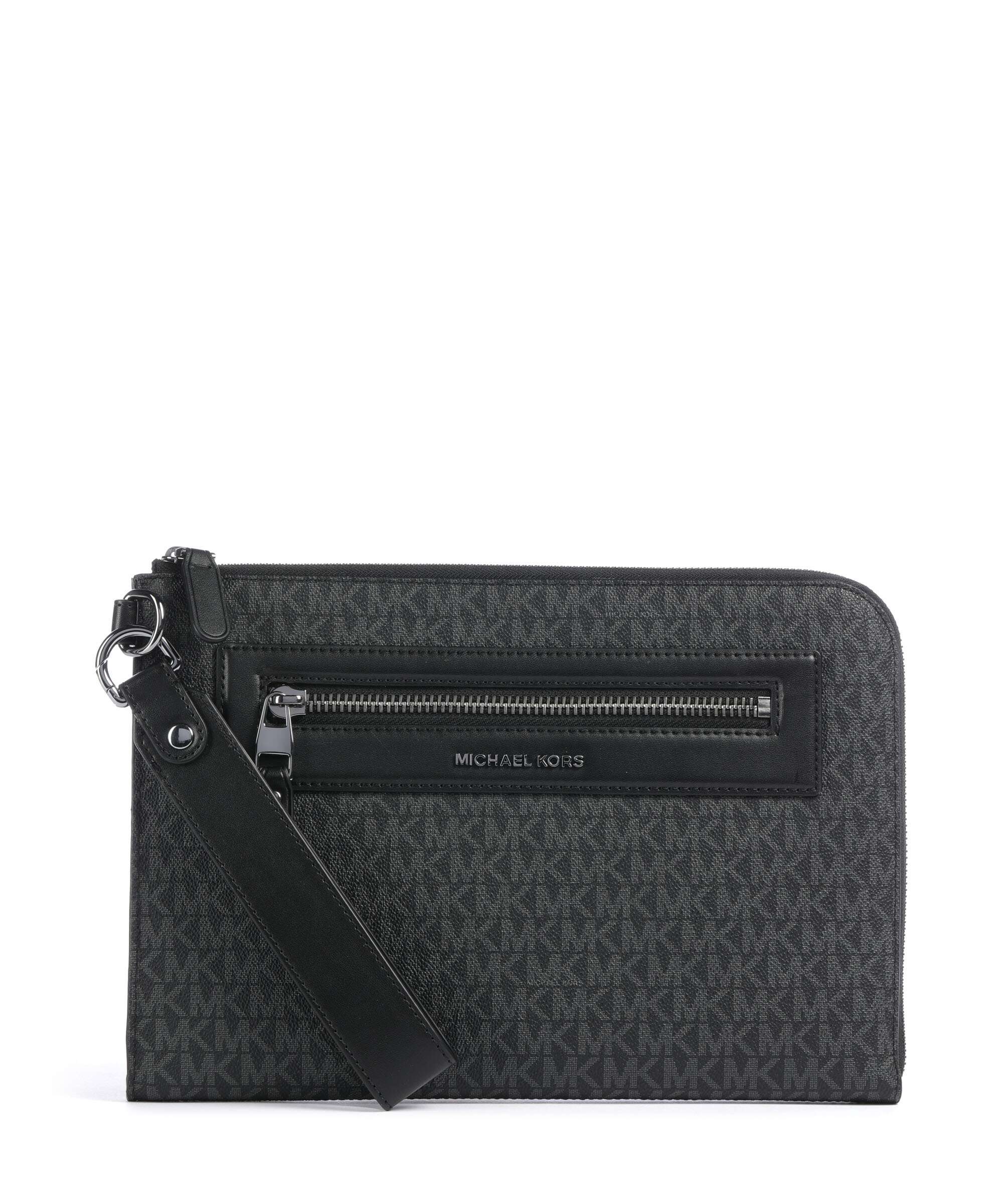 MICHAEL KORS MENS JET SET PRINTED SIGNATURE LOGO BUSINESS POUCH