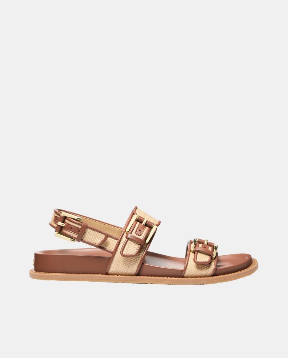 MICHAEL KORS NIA WOVEN STRAW FLAT ΠΕΔΙΛΑ