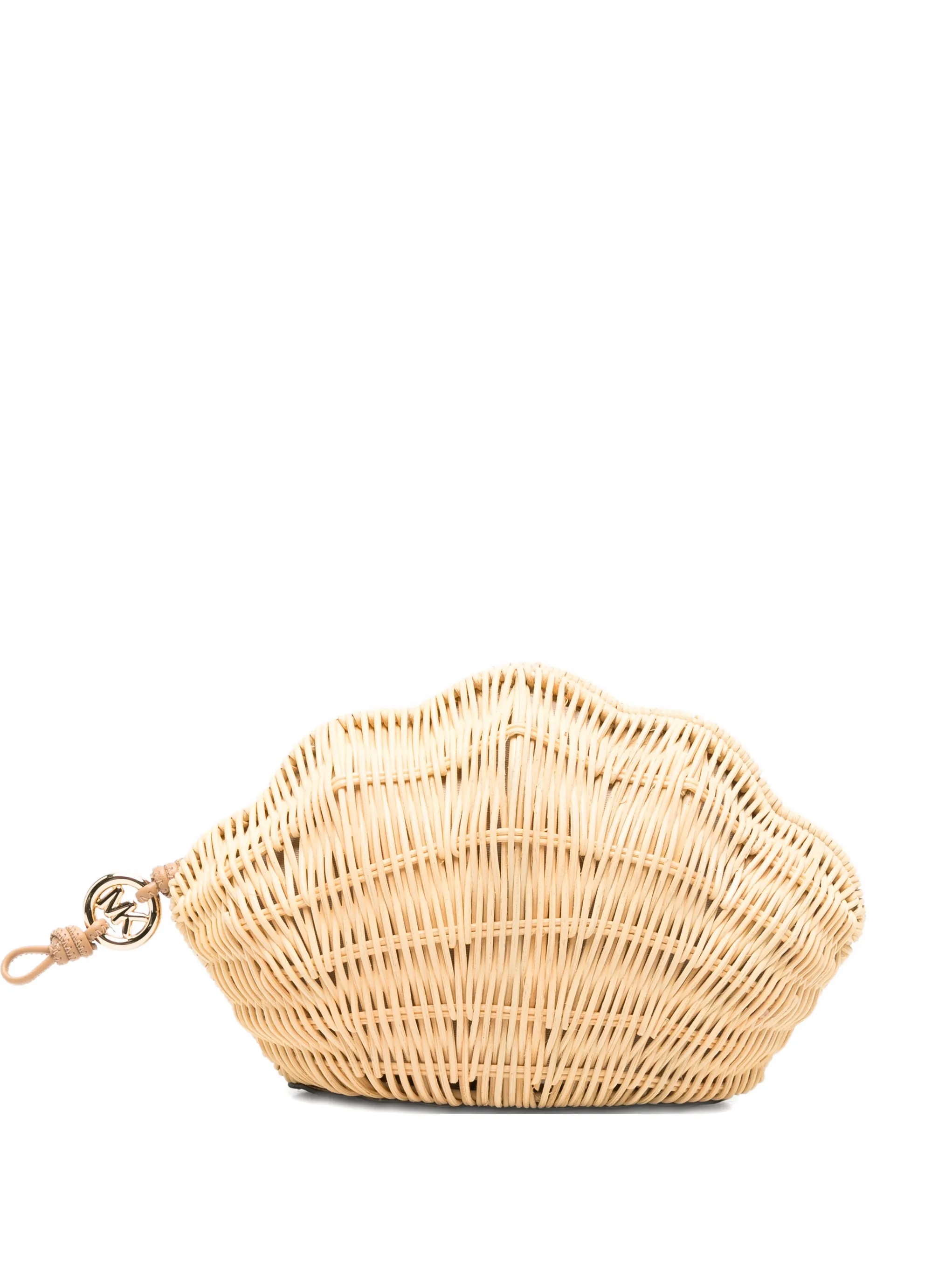MICHAEL KORS SHELLY RATTAN CLUTCH