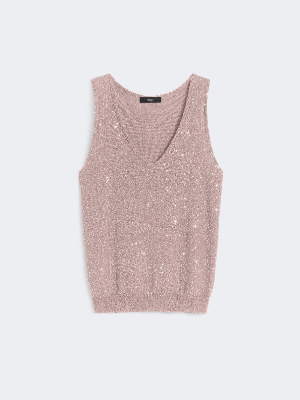 WEEKEND MAX MARA WKDTEMPO SLEEVLESS JUMPER WITH SEQUINS