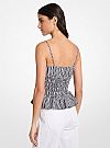 MICHAEL KORS GINGHAM COTTON SMOCKED TOP