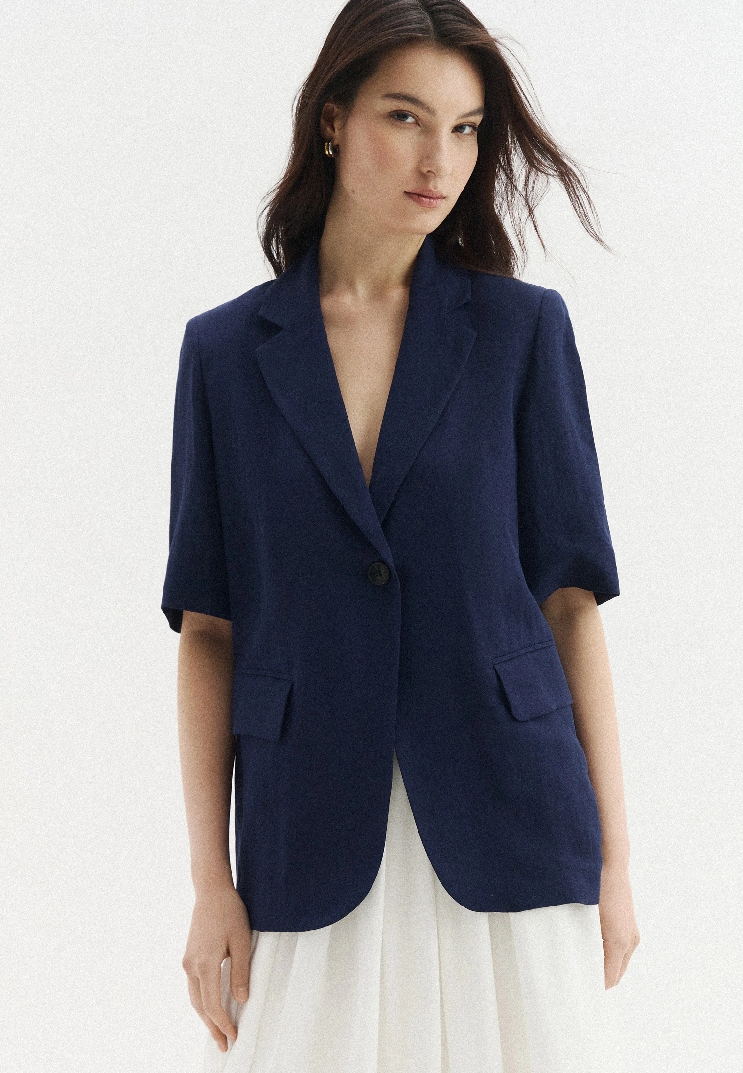 EMME EMMCORONE SHORT-SLEEVED LINEN BLAZER