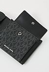 MICHAEL KORS MENS HUDSON LEATHER AND SIGNATURE LOGO BILLFORD WALLET WITH COIN POUCH