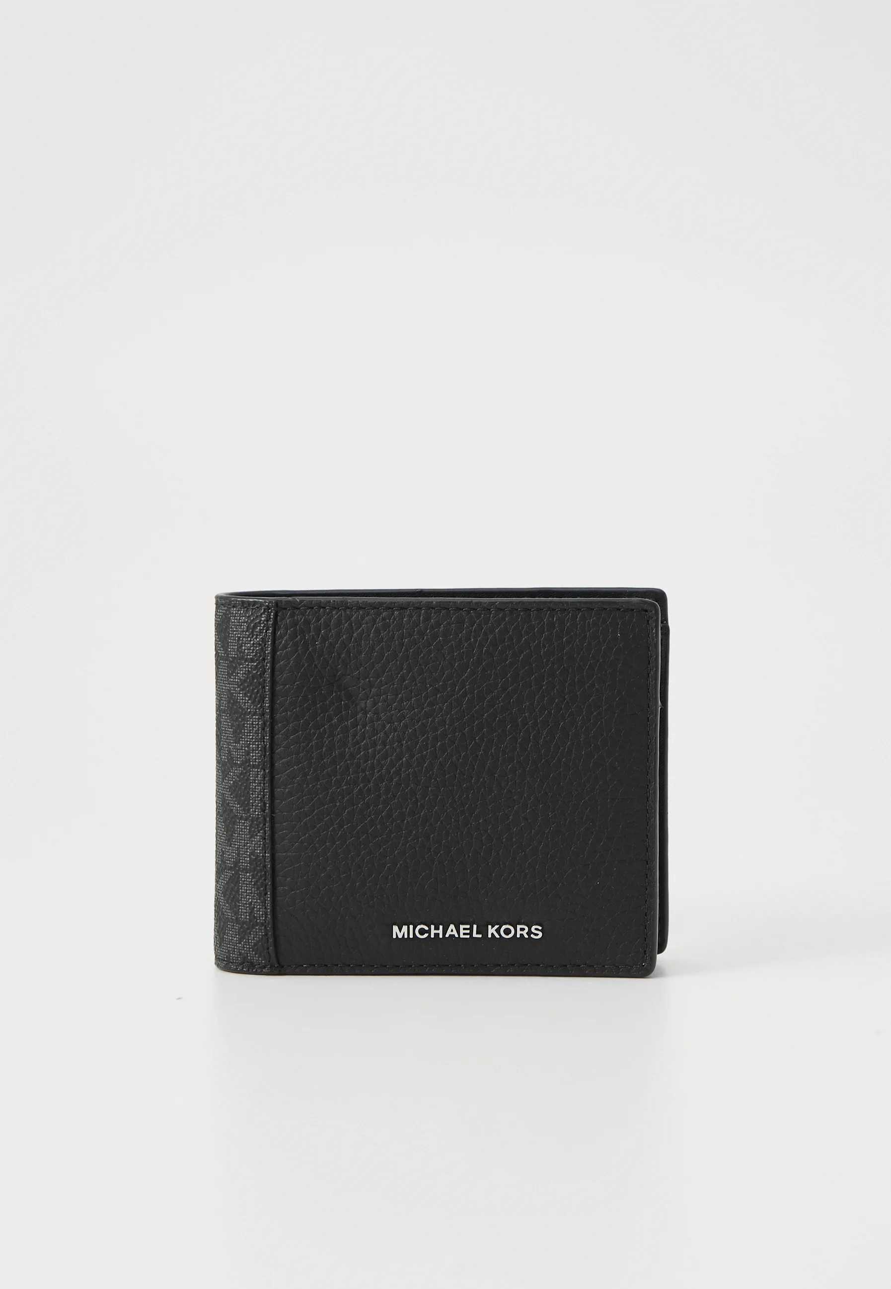 MICHAEL KORS MENS HUDSON LEATHER AND SIGNATURE LOGO BILLFORD WALLET WITH COIN POUCH