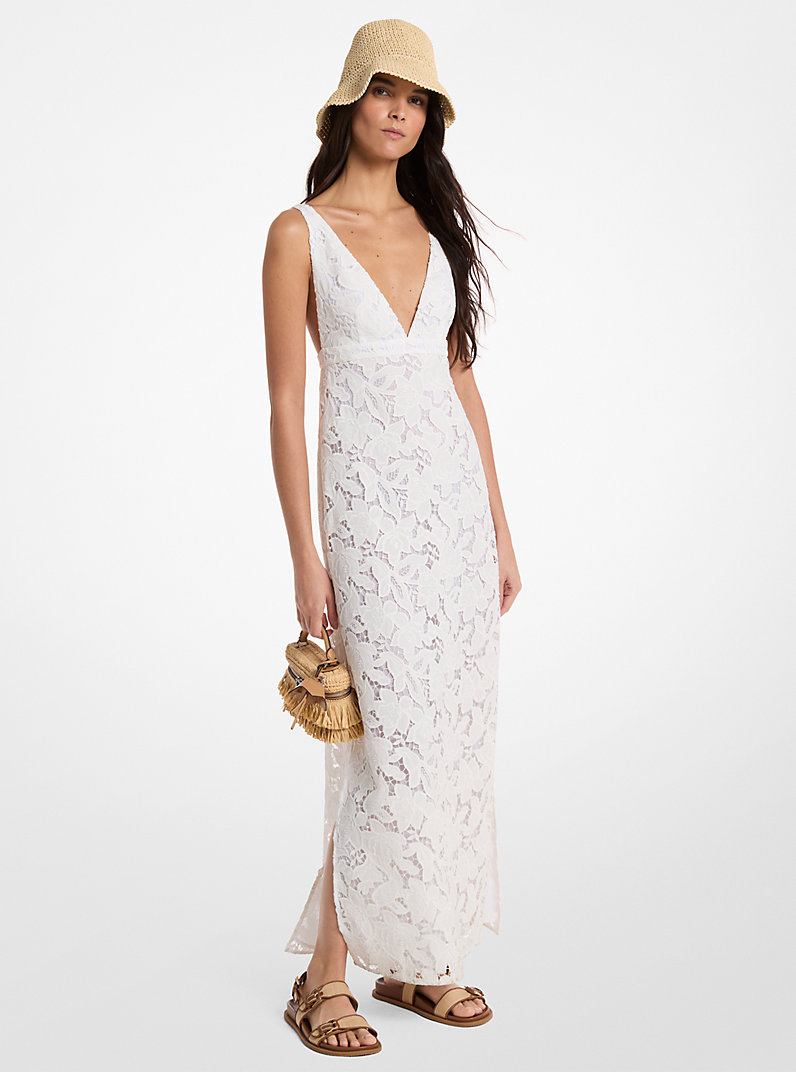 MICHAEL KORS CORDED FLORAL LACE MAXI ΦΟΡΕΜΑ