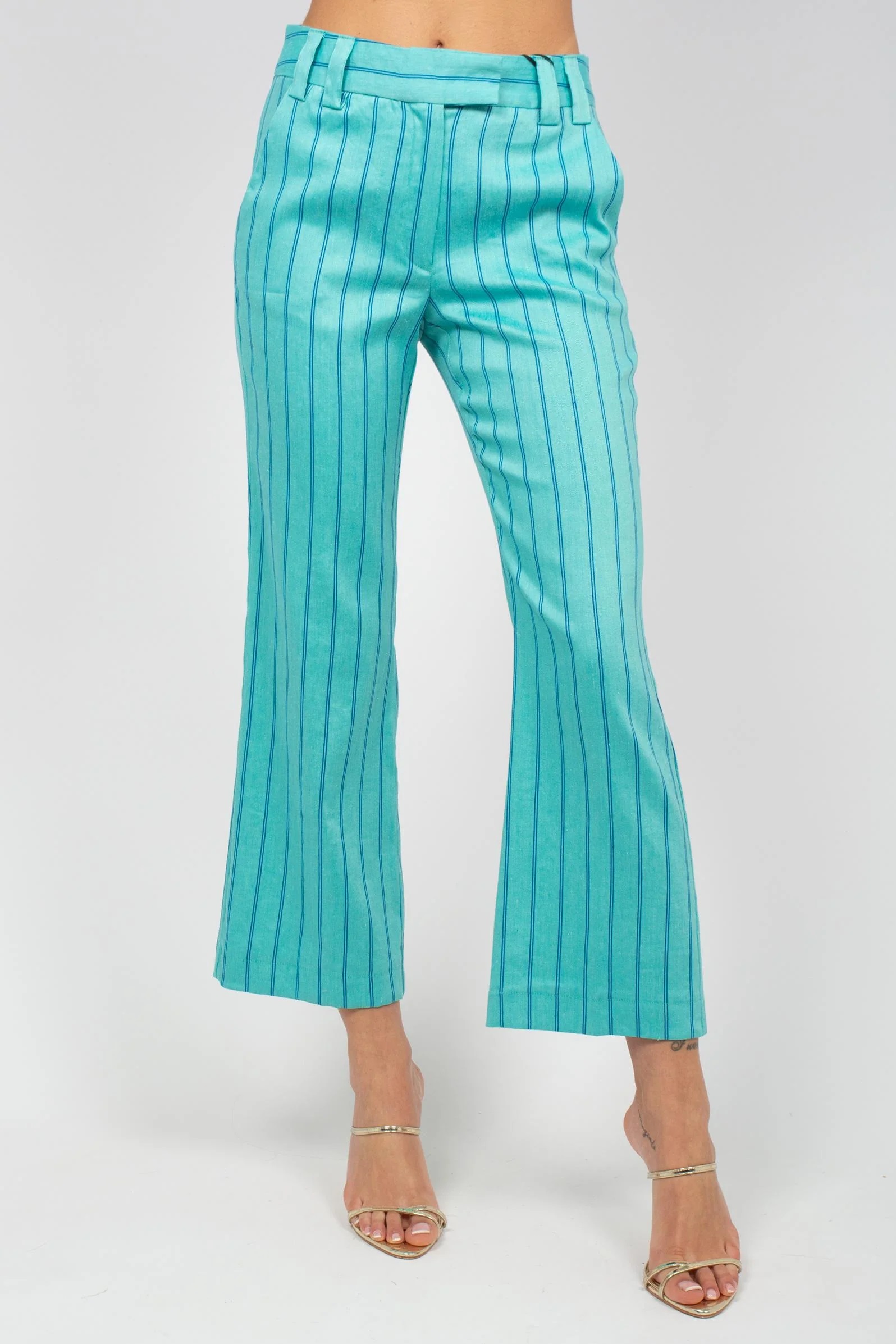 MARELLA MLLFEBO FLARED LINEN AND COTTON ΠΑΝΤΕΛΟΝΙ