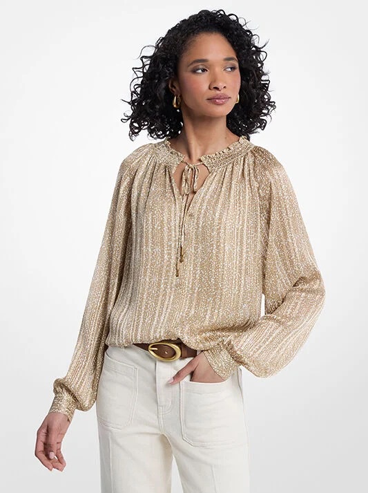 MICHAEL KORS METALLIC PRINTED GEORGETTE ΜΠΛΟΥΖΑ
