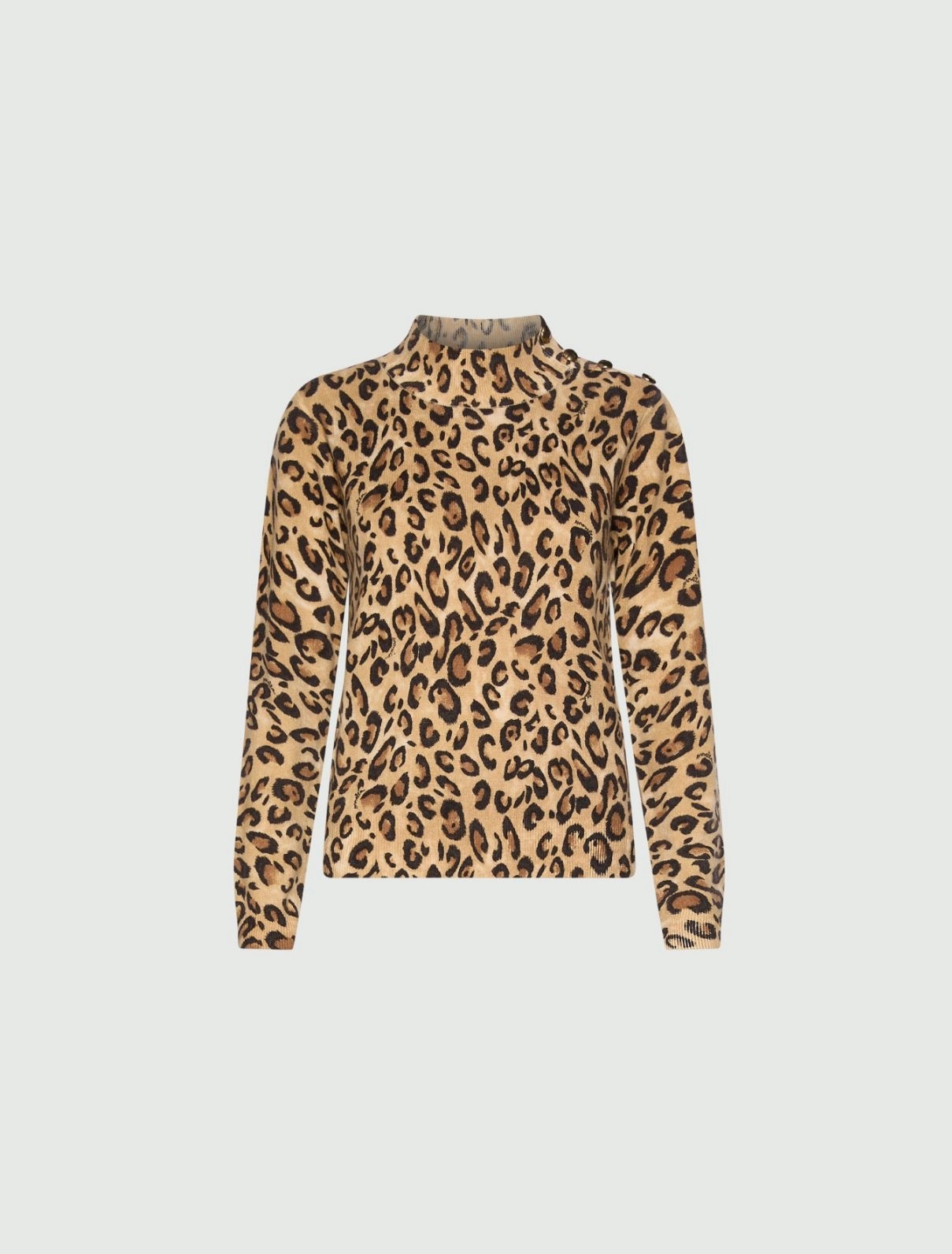 MARELLA MLSFANELLO BUTTONED WOOL MOCK-POLO-NECK JUMPER