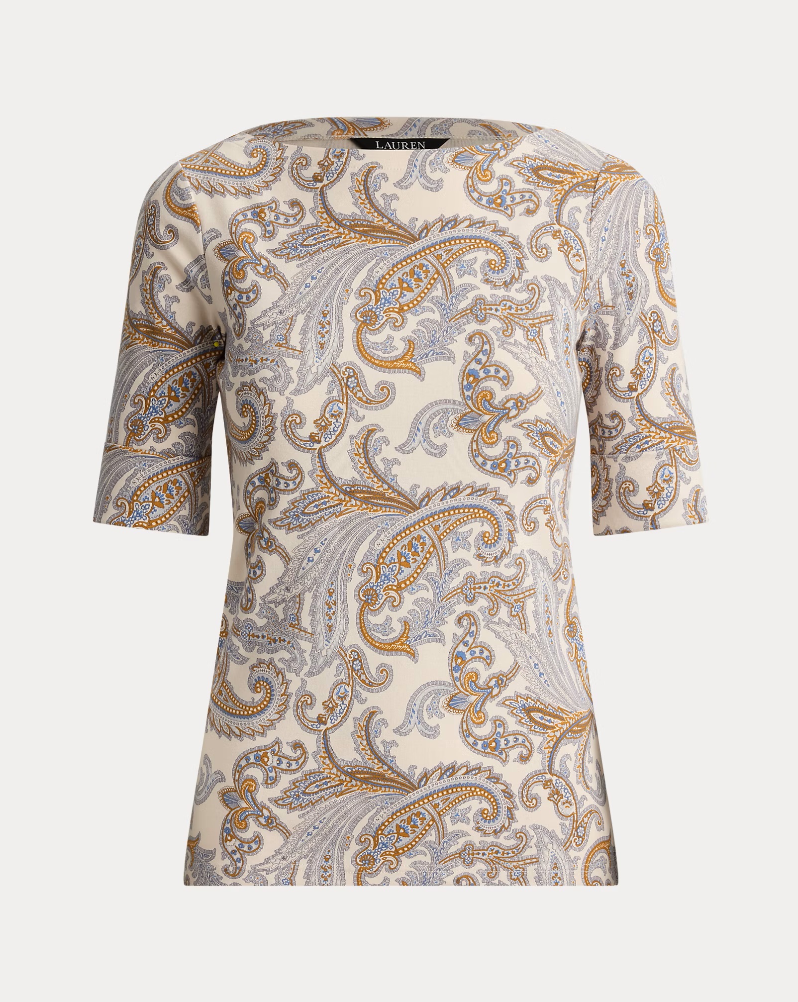 LAUREN RALPH LAUREN JUDY PAISLAY COTTON BOATNECK ΜΠΛΟΥΖΑ