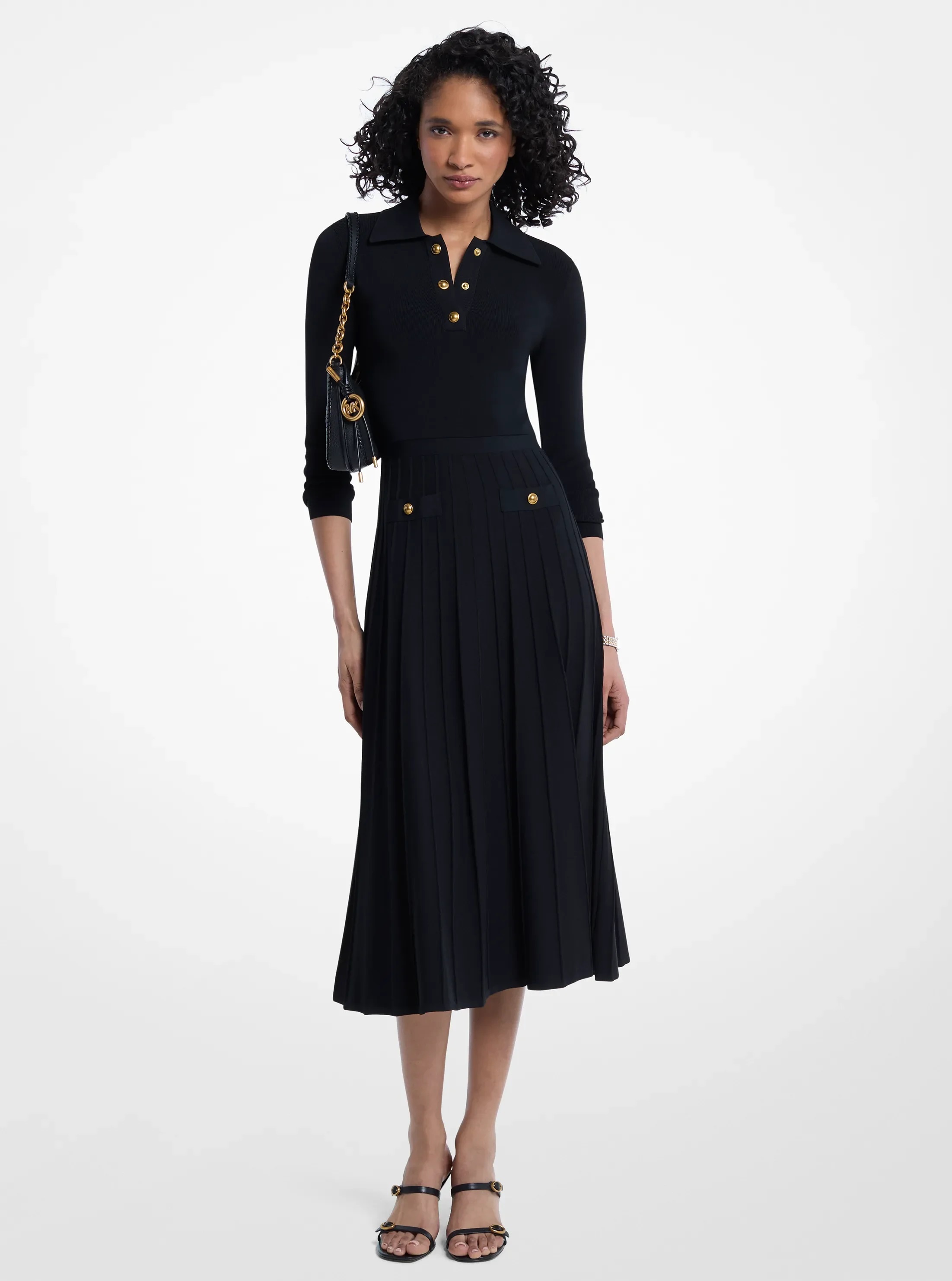 MICHAEL KORS STRETCH KNIT POLO SWEATER ΦΟΡΕΜΑ