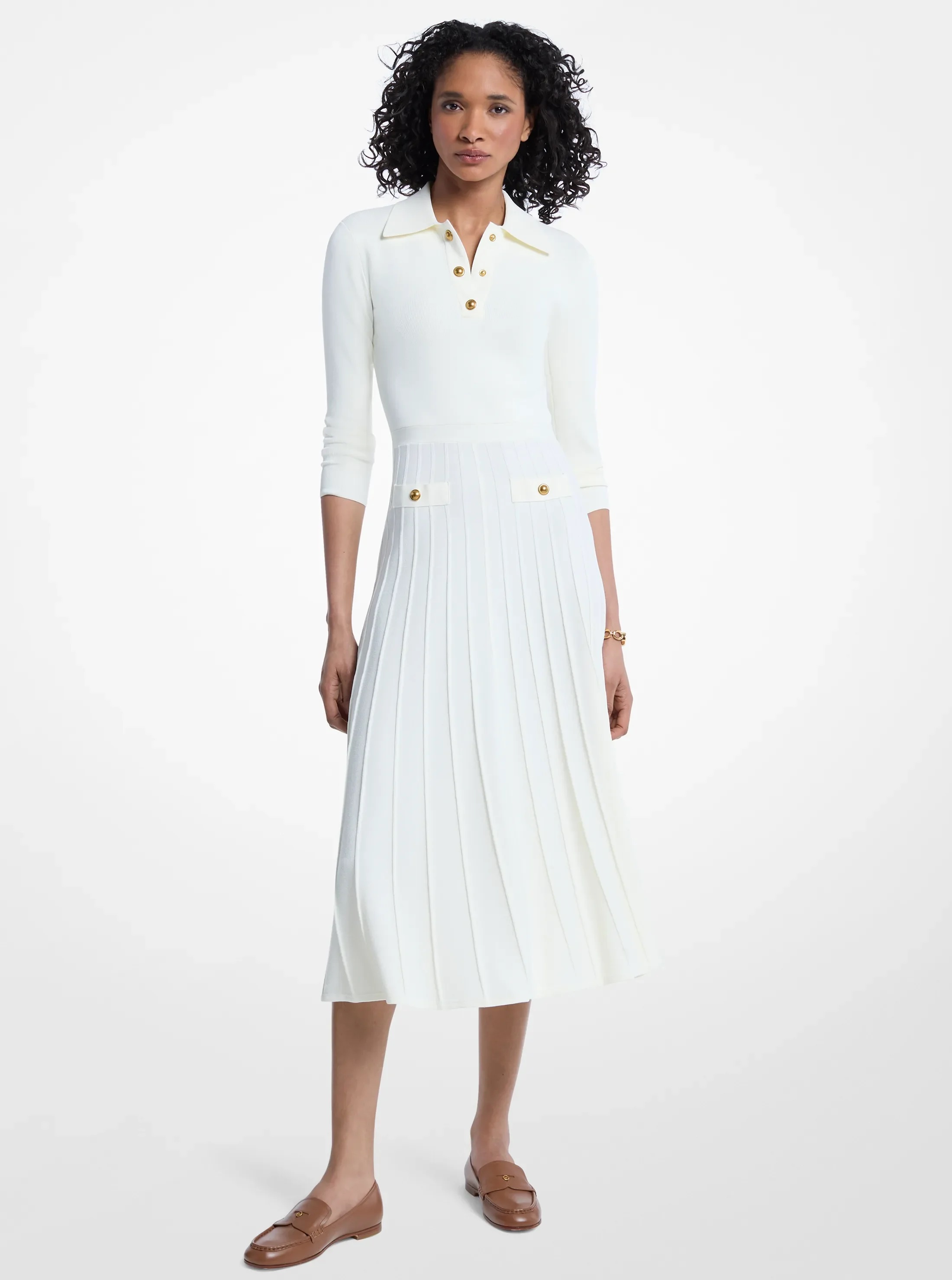 MICHAEL KORS STRETCH KNIT POLO SWEATER ΦΟΡΕΜΑ