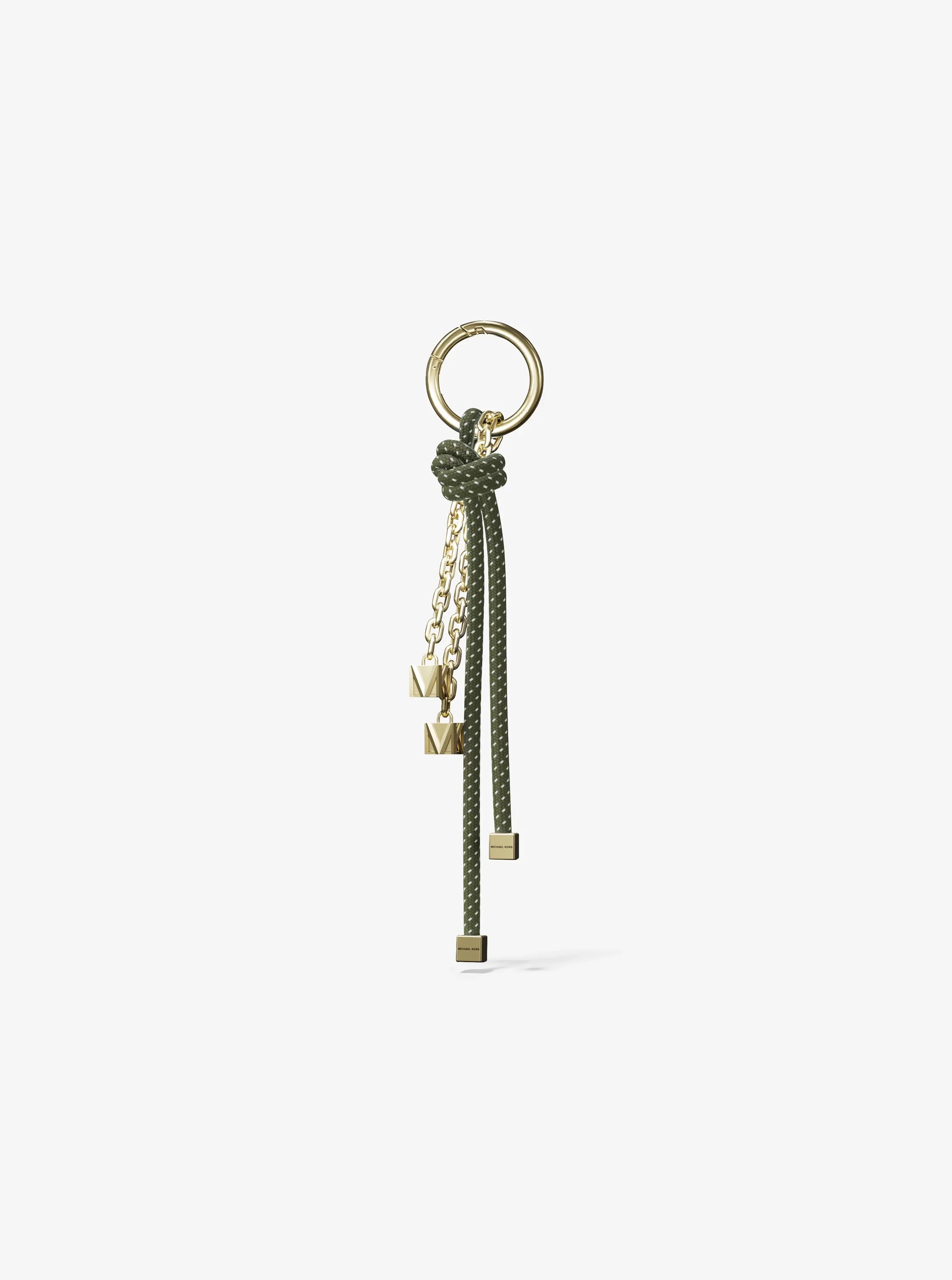 MICHAEL KORS GOLD-TONE AND SPECKLED CORD BAG CHARM