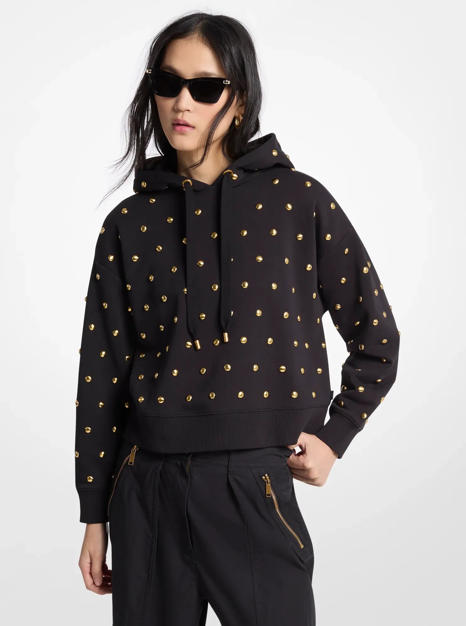 MICHAEL KORS DOME STUDDED COTTON CROPPED ΦΟΥΤΕΡ