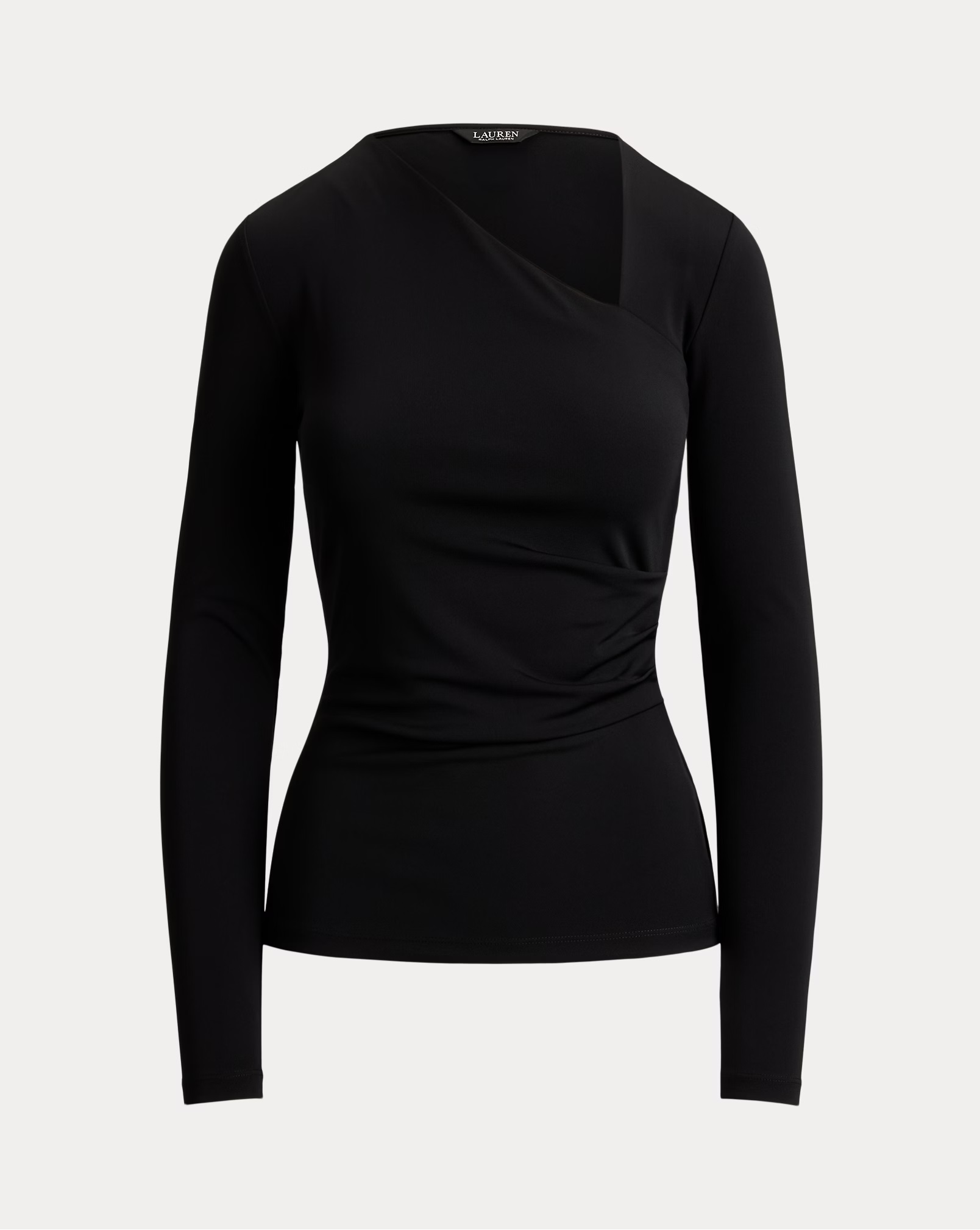 LAUREN RALPH LAUREN JERSEY ASYMMETRICAL LONG SLEEVE TOP