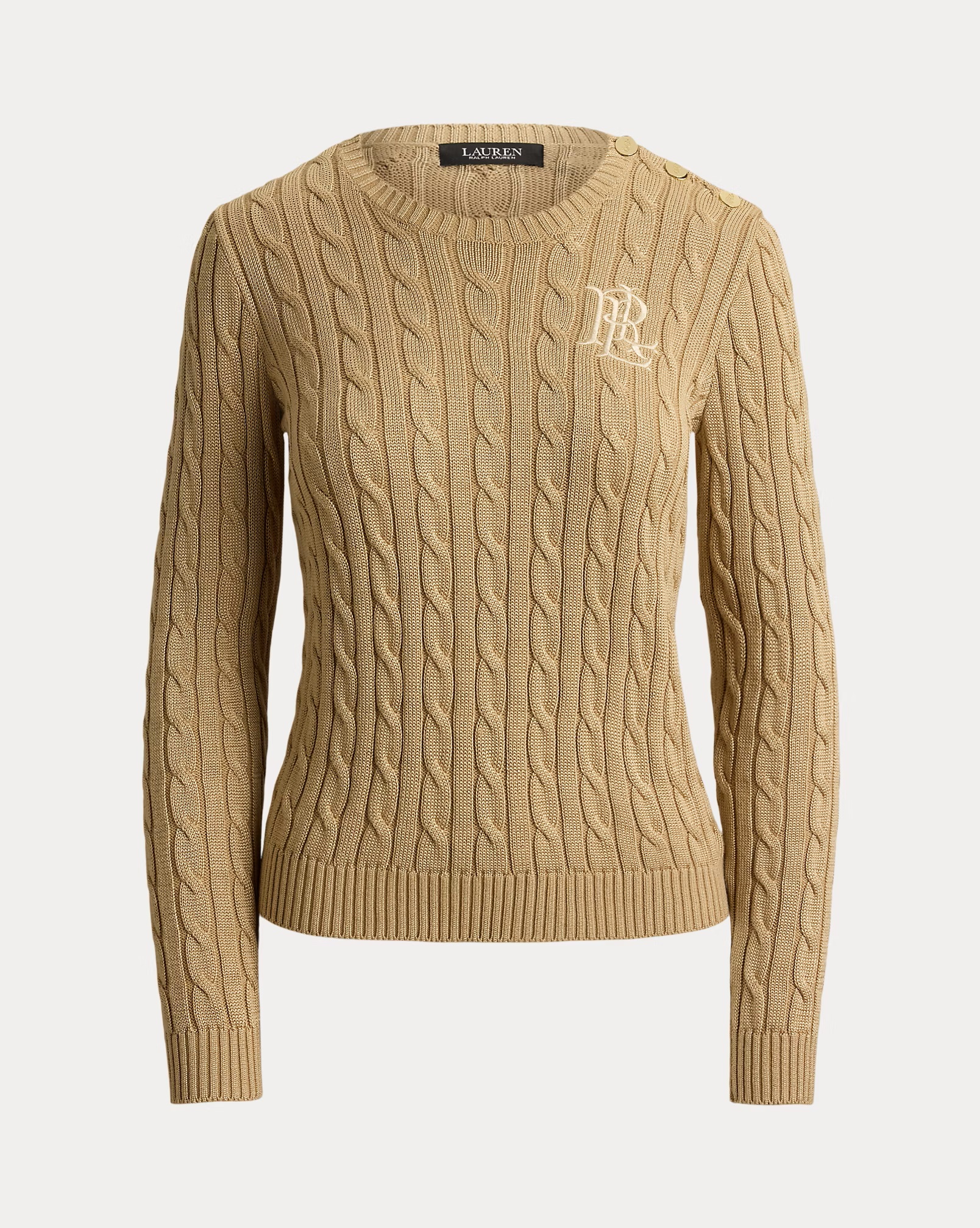 LAUREN RALPH LAUREN BUTTON TRIM CABLE ΠΛΕΚΤΟ