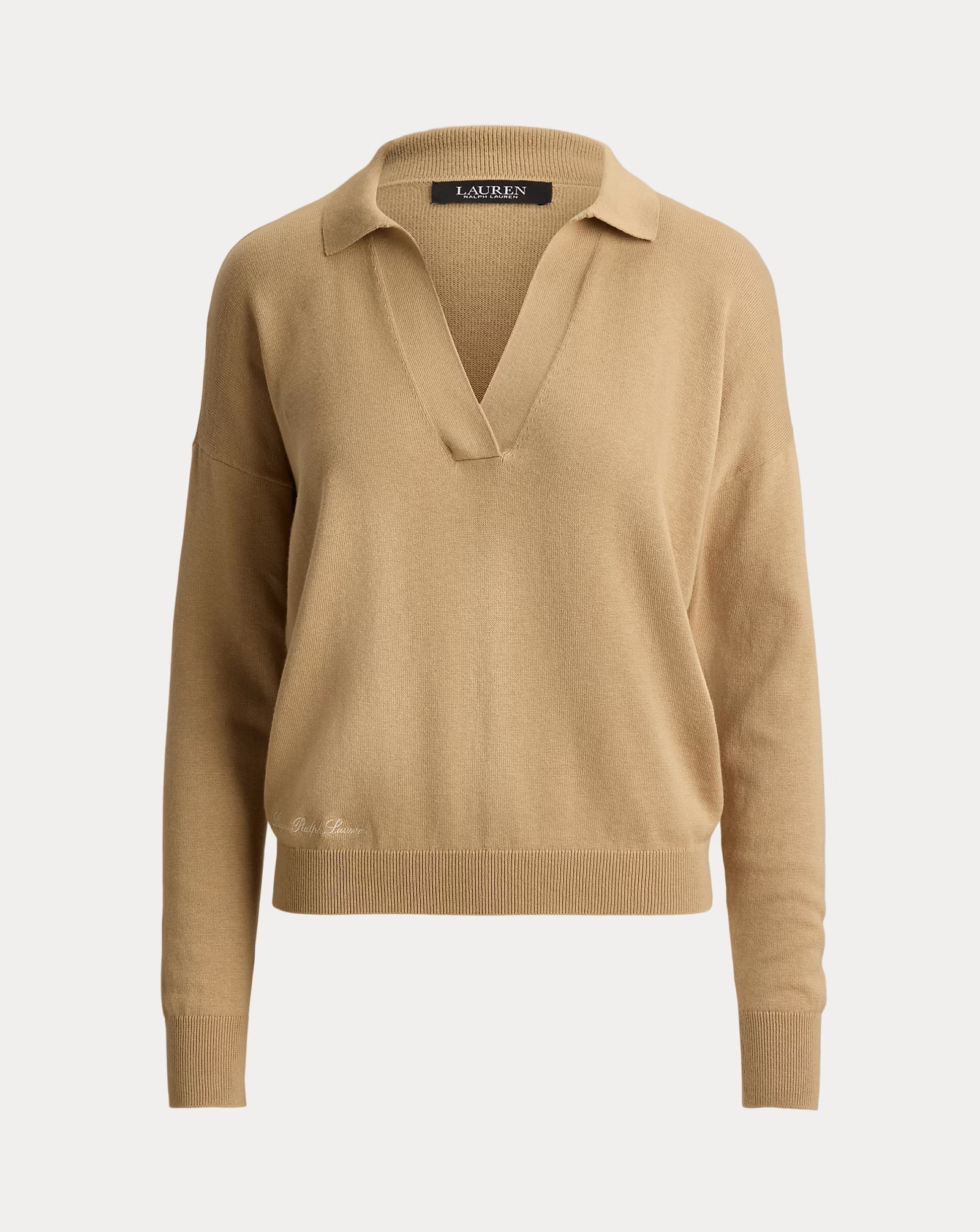 LAUREN RALPH LAUREN COTTON MODAL POLO ΠΛΕΚΤΟ