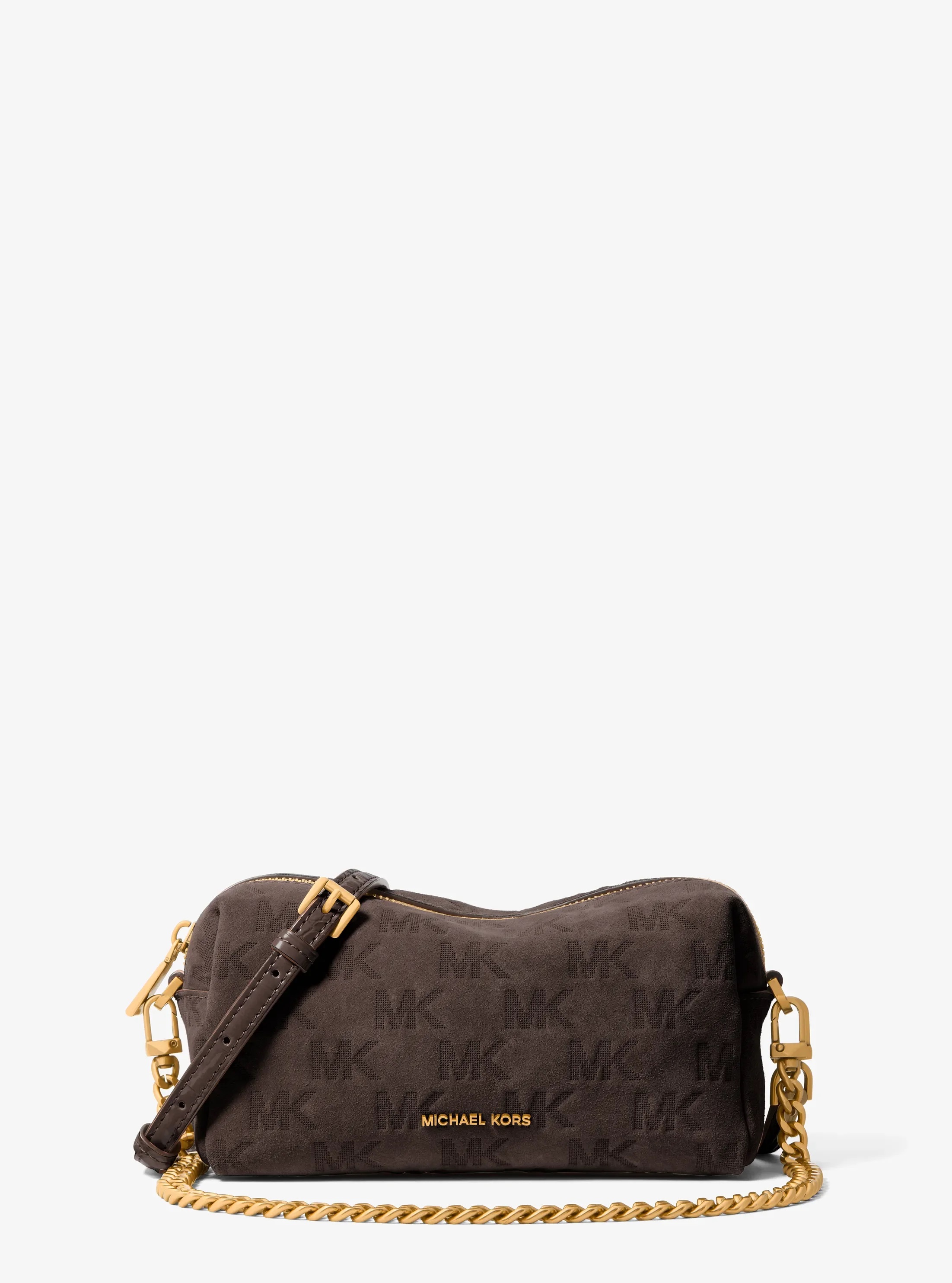 MICHAEL KORS BRYANT SMALL LOGO EMBOSSED SUEDE CONVERTIBLE CROSBODDY ΤΣΑΝΤΑ